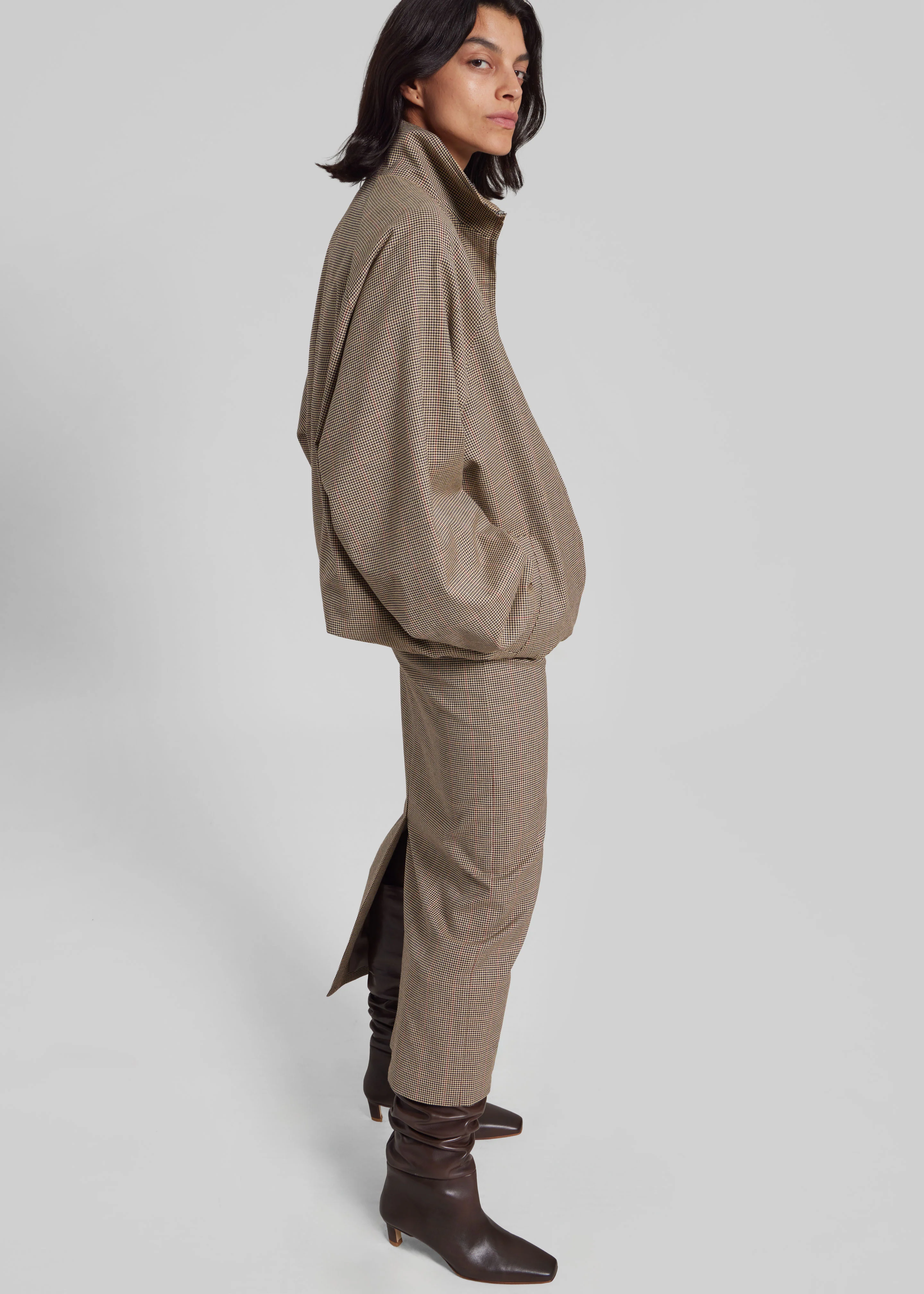 Baxter Houndstooth Track Jacket - Beige - Image 2