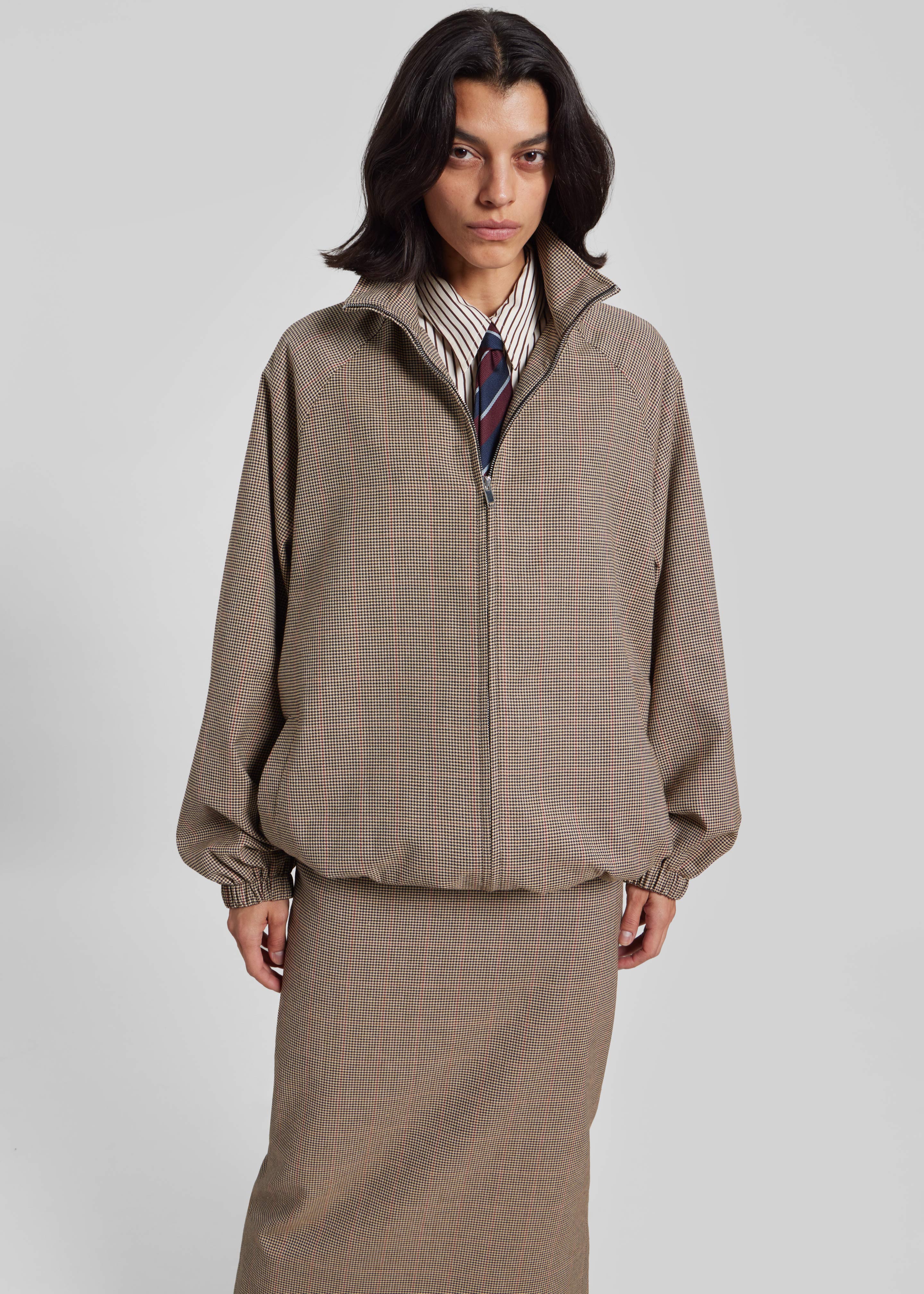 Baxter Houndstooth Track Jacket - Beige - Image 8