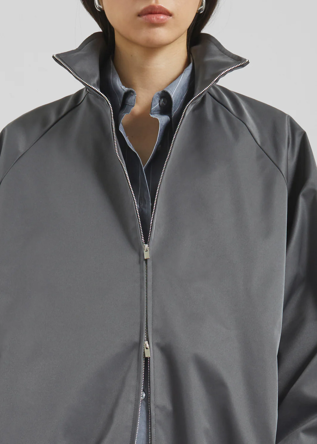 Baxter Lustrous Track Jacket - Grey - Image 3