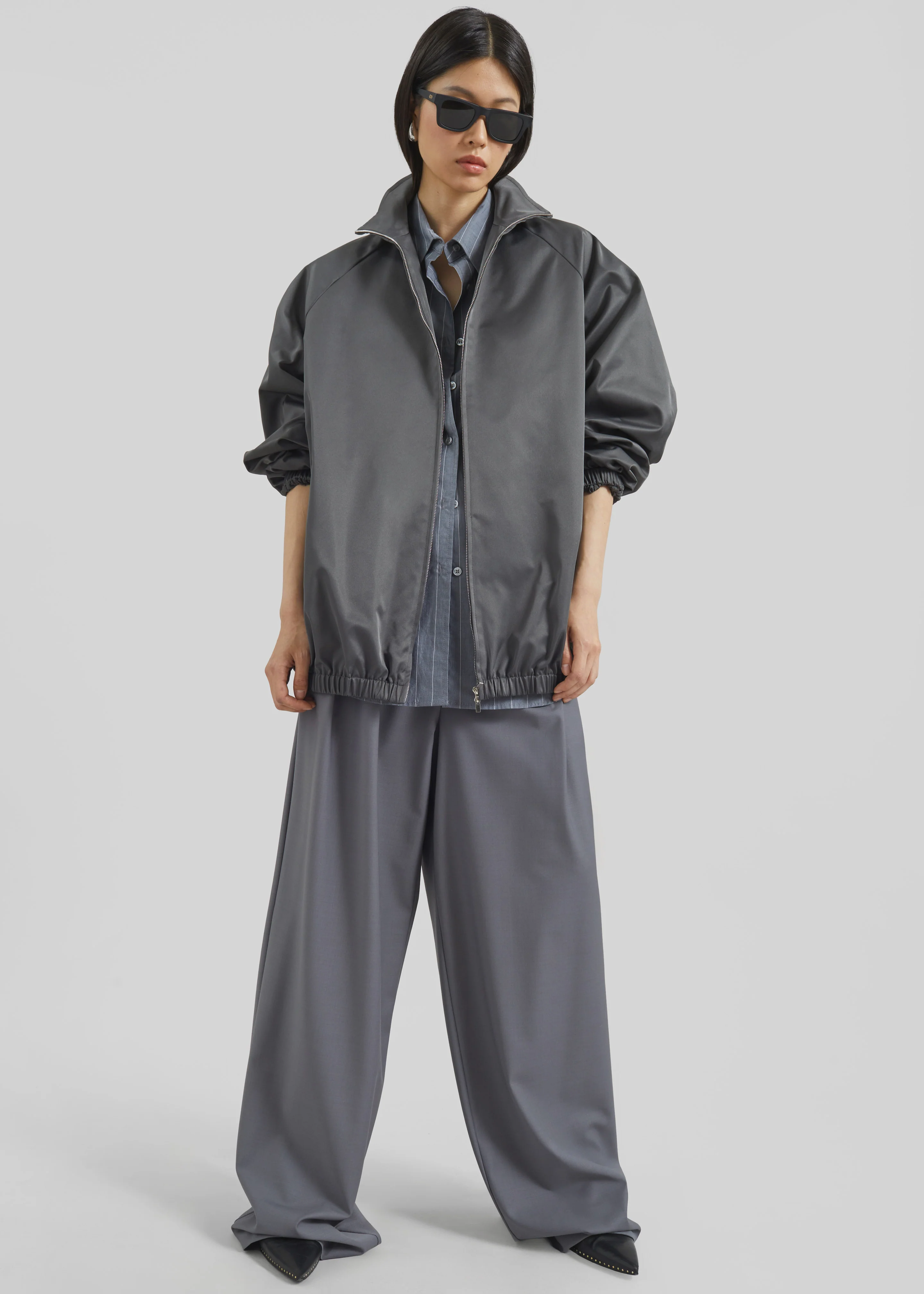 Baxter Lustrous Track Jacket - Grey - Image 7
