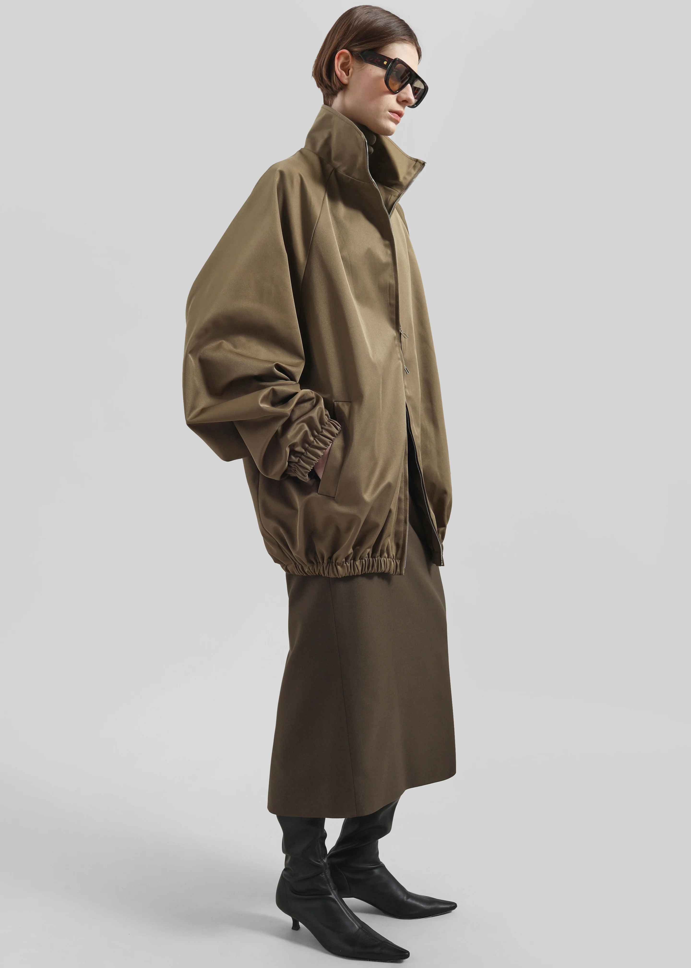 Baxter Lustrous Track Jacket - Moss Green - Image 11