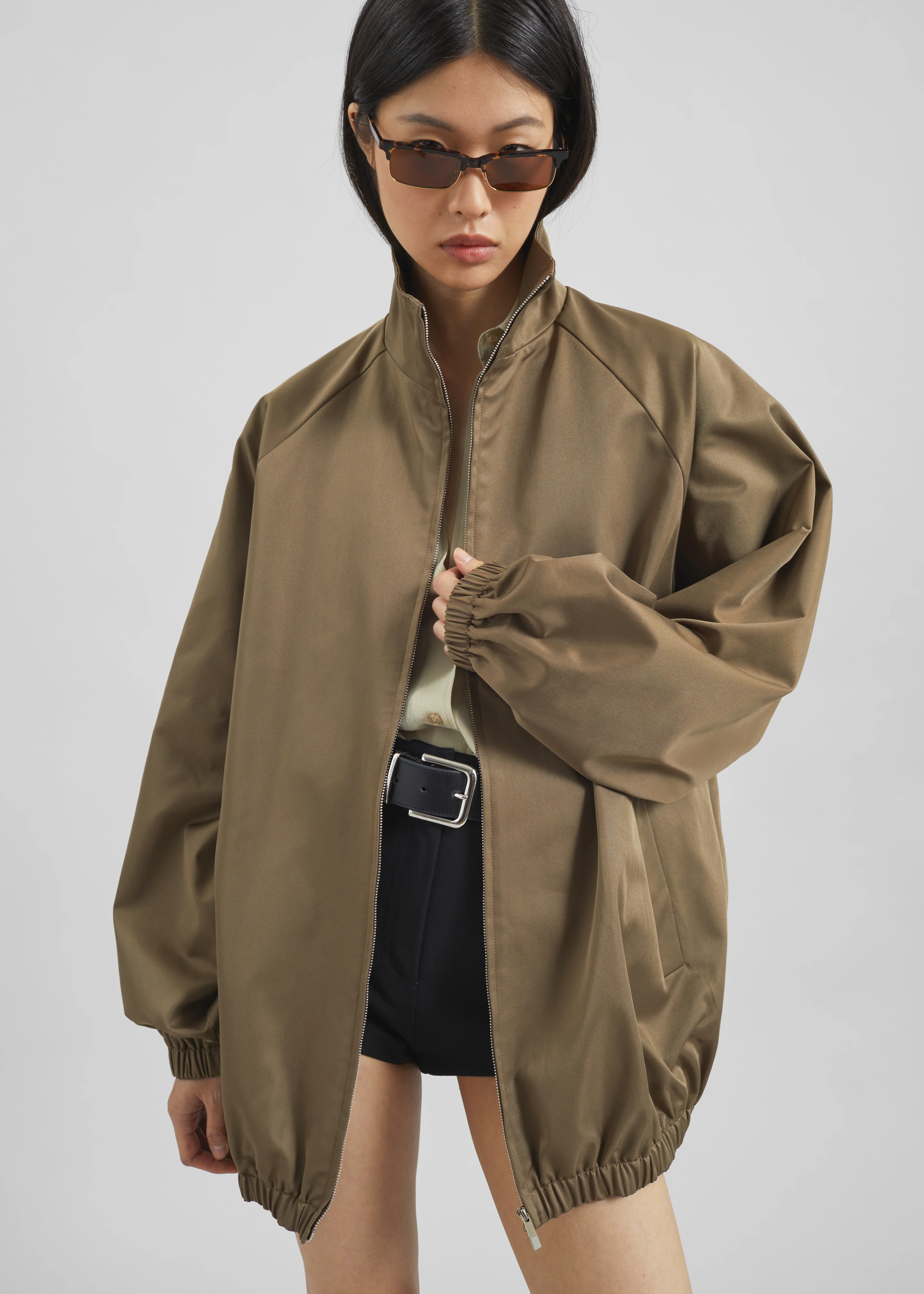 Baxter Lustrous Track Jacket - Moss Green - Image 2