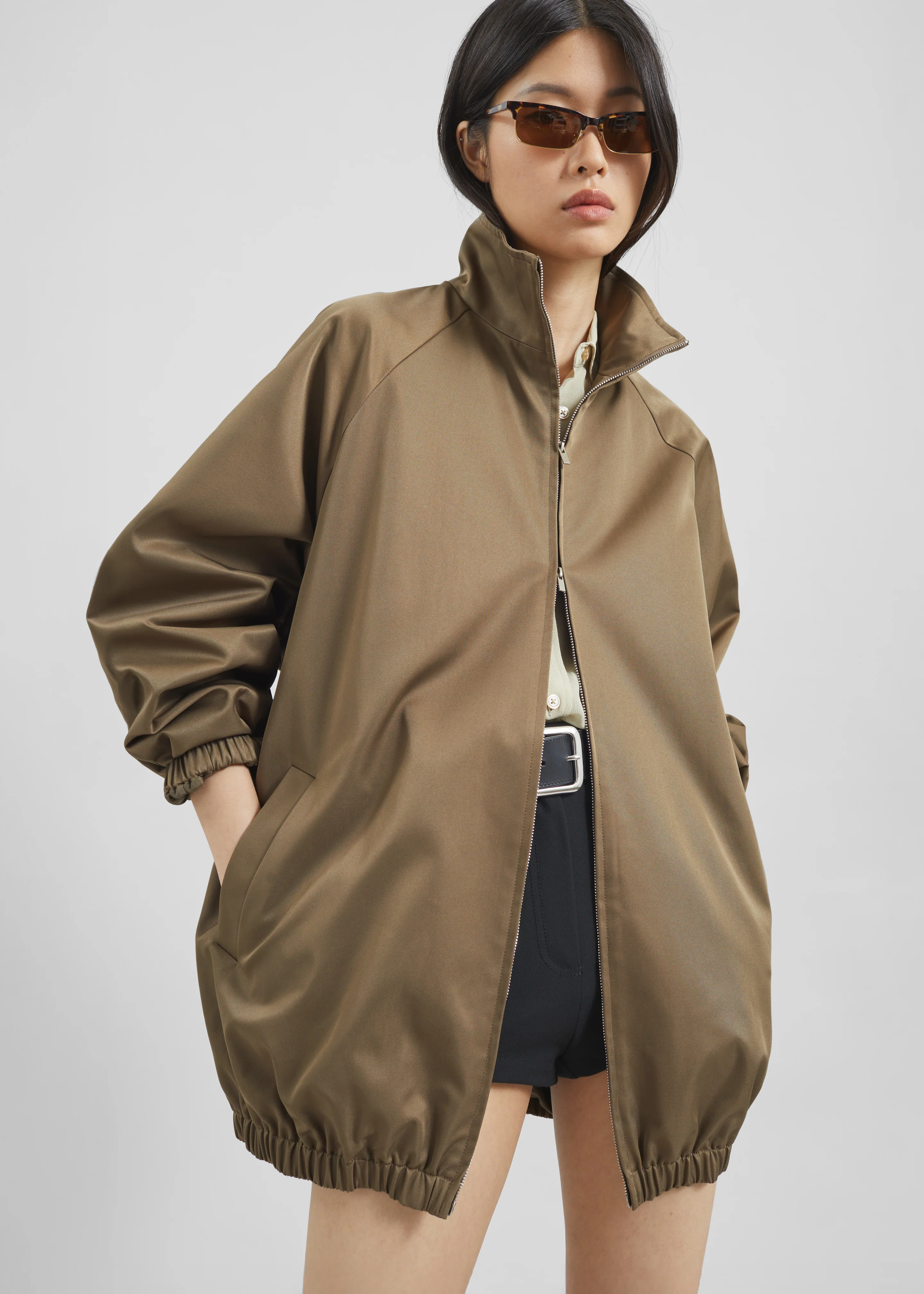 Baxter Lustrous Track Jacket - Moss Green - Image 9