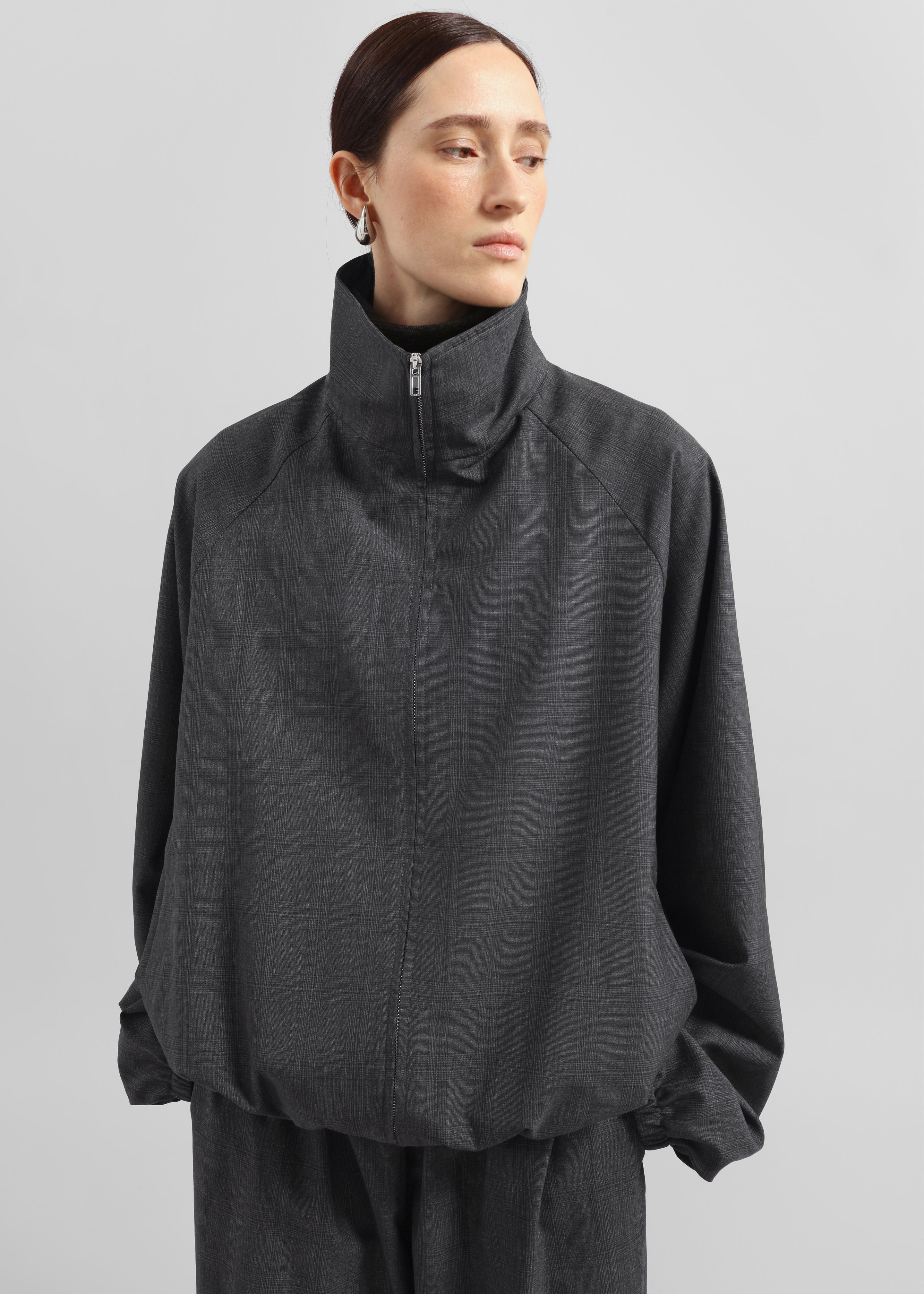 Baxter Plaid Track Jacket - Dark Grey - Image 11