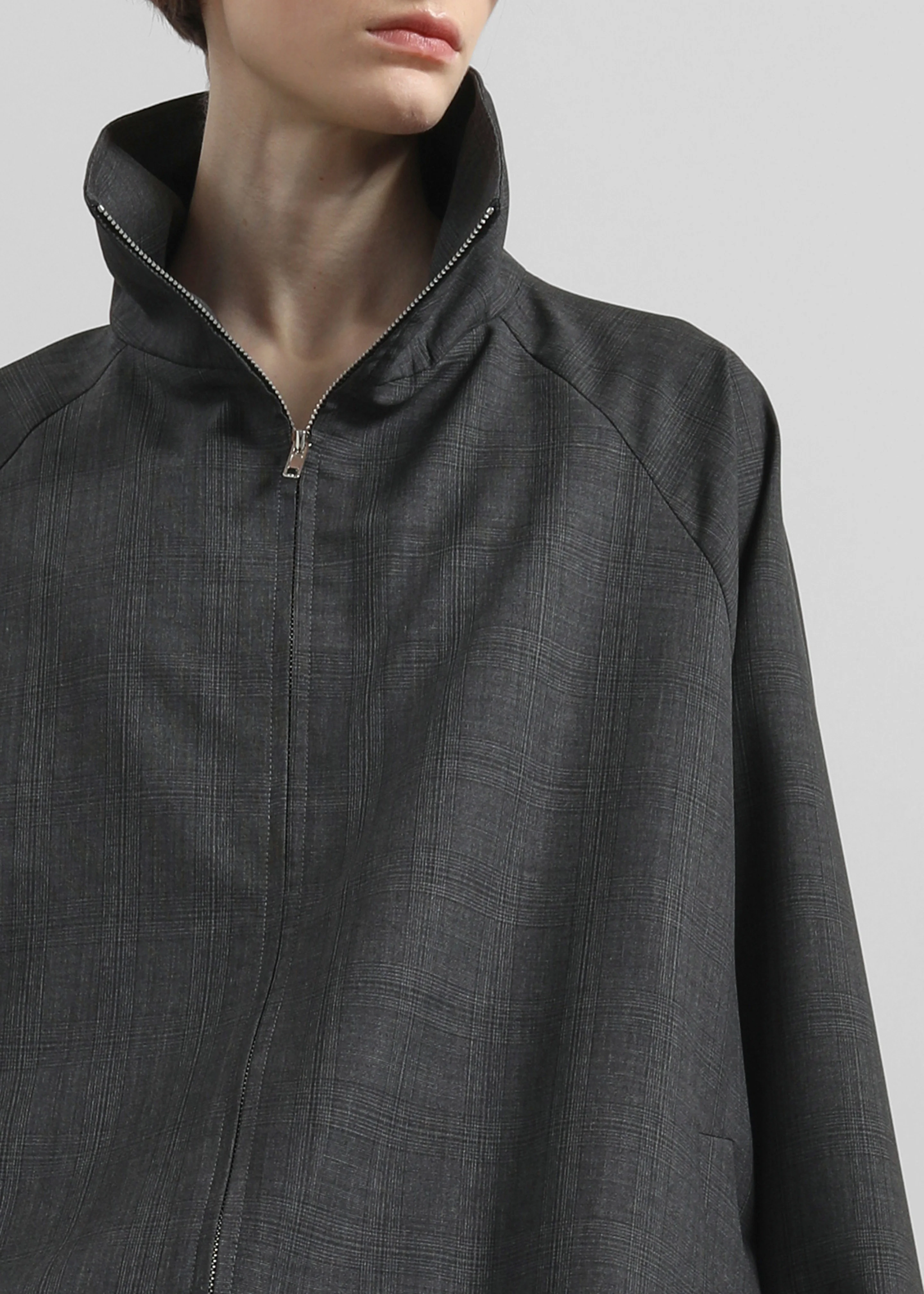Baxter Plaid Track Jacket - Dark Grey - Image 3