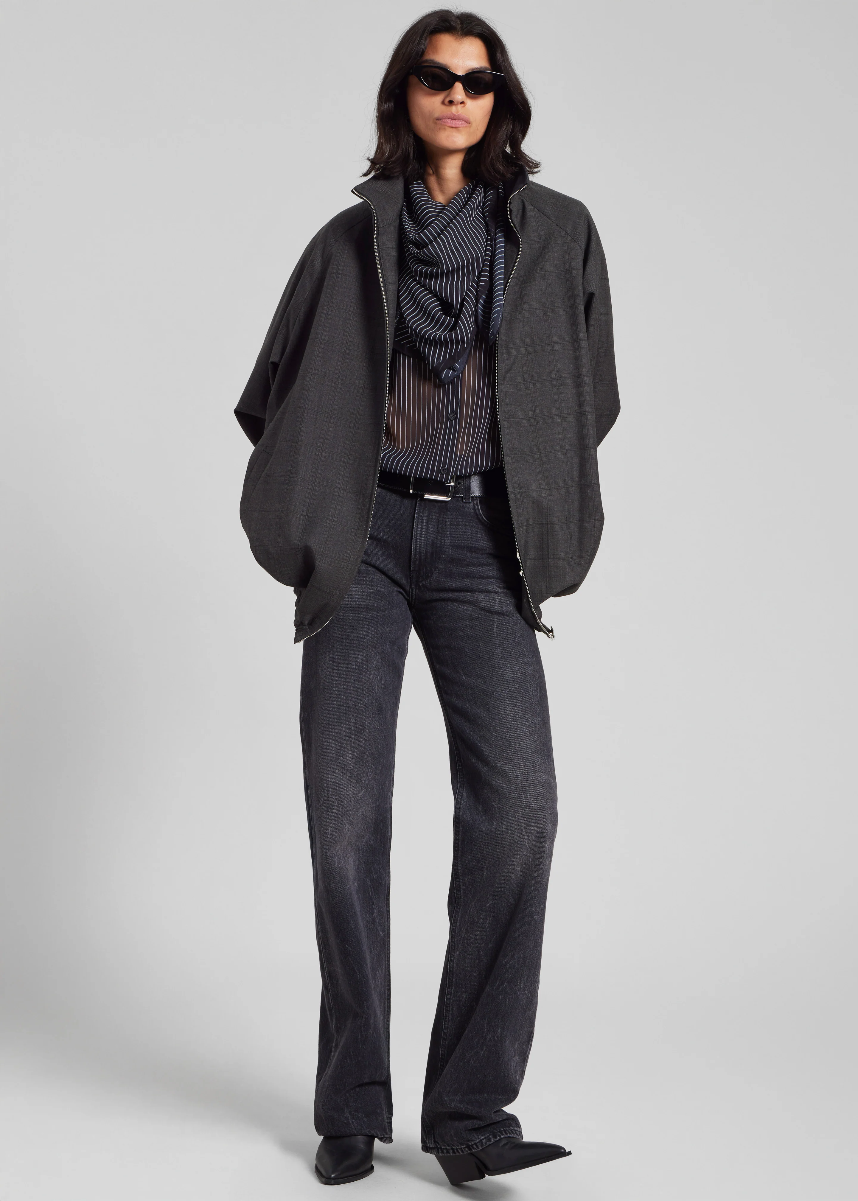Baxter Plaid Track Jacket - Dark Grey - Image 8