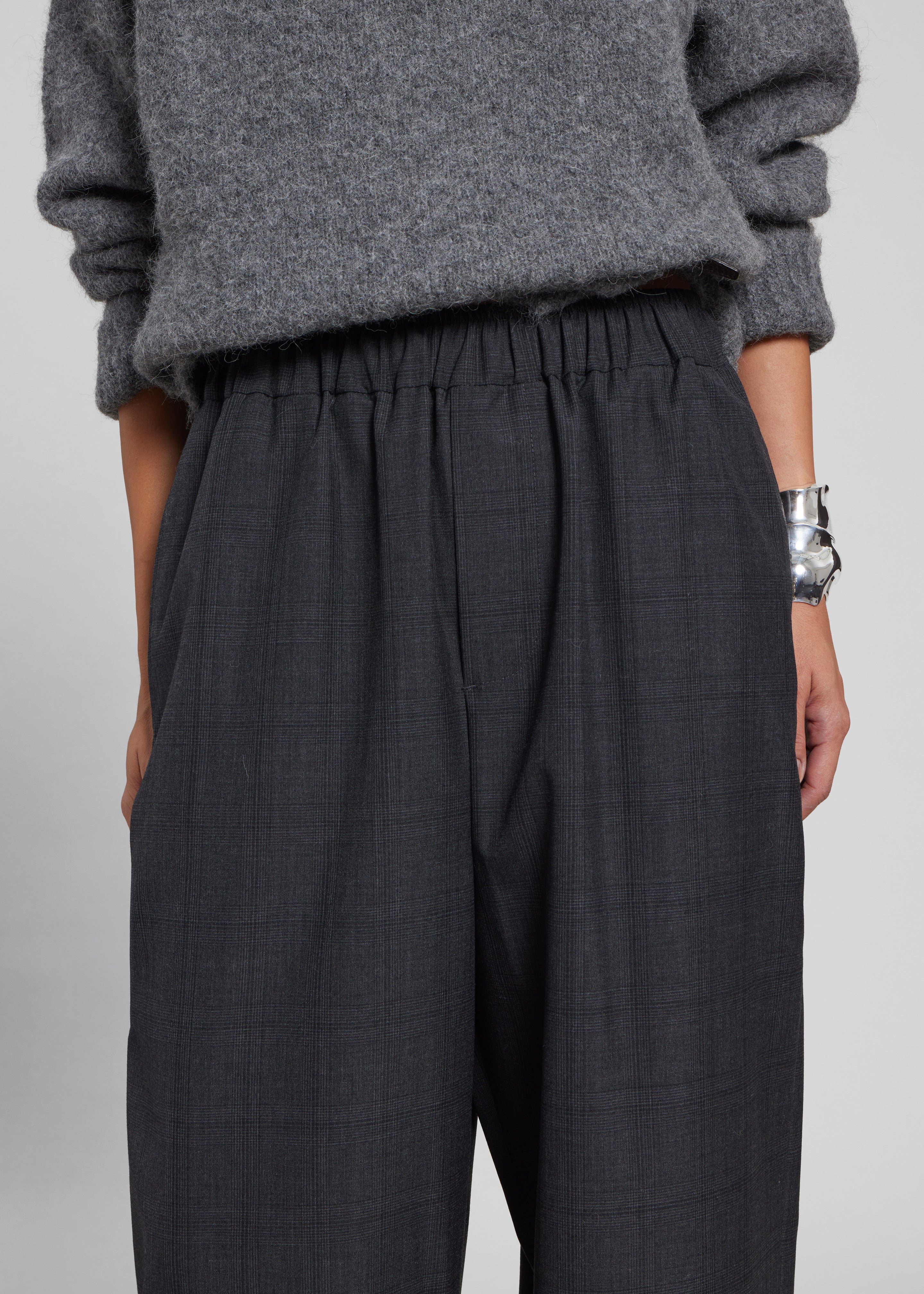 Baxter Plaid Track Pants - Dark Grey - Image 4