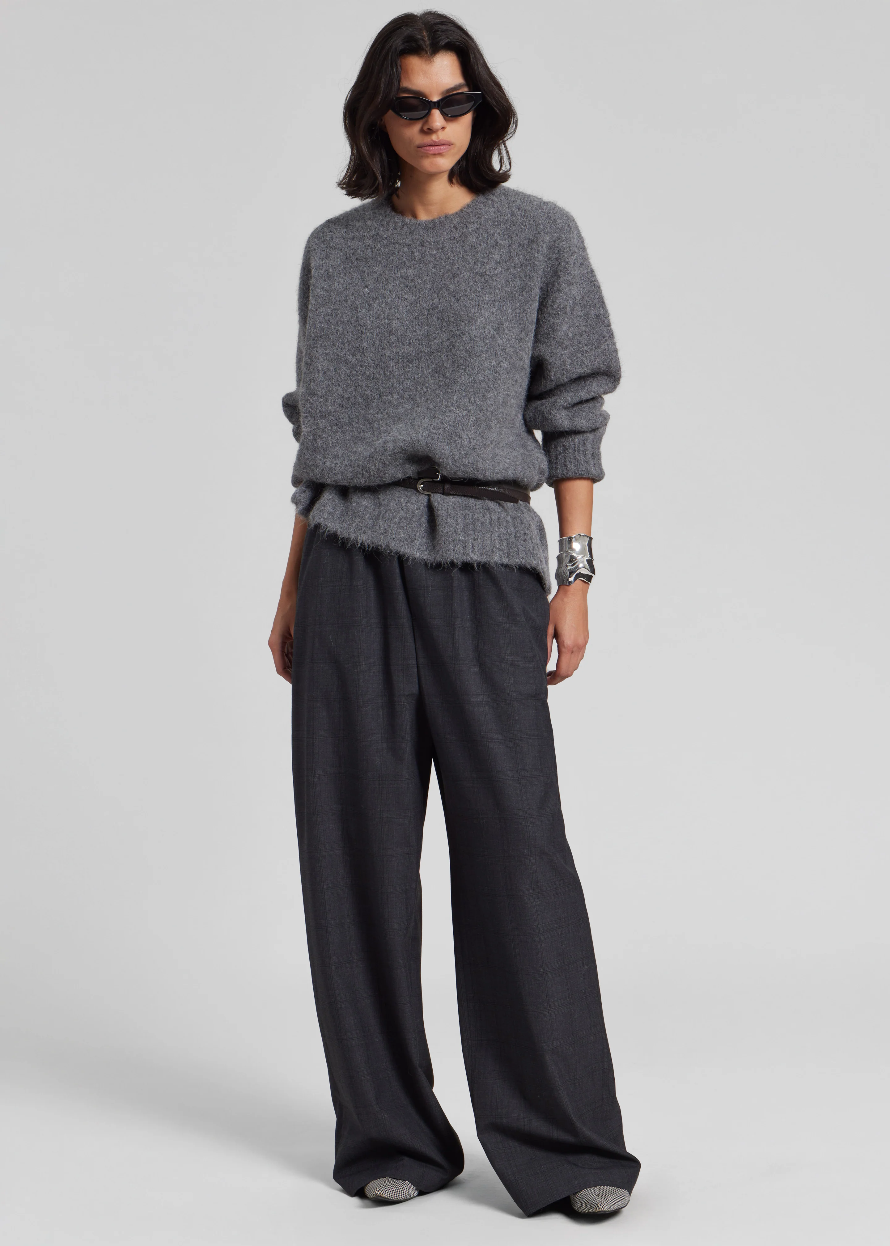 Baxter Plaid Track Pants - Dark Grey - Image 6