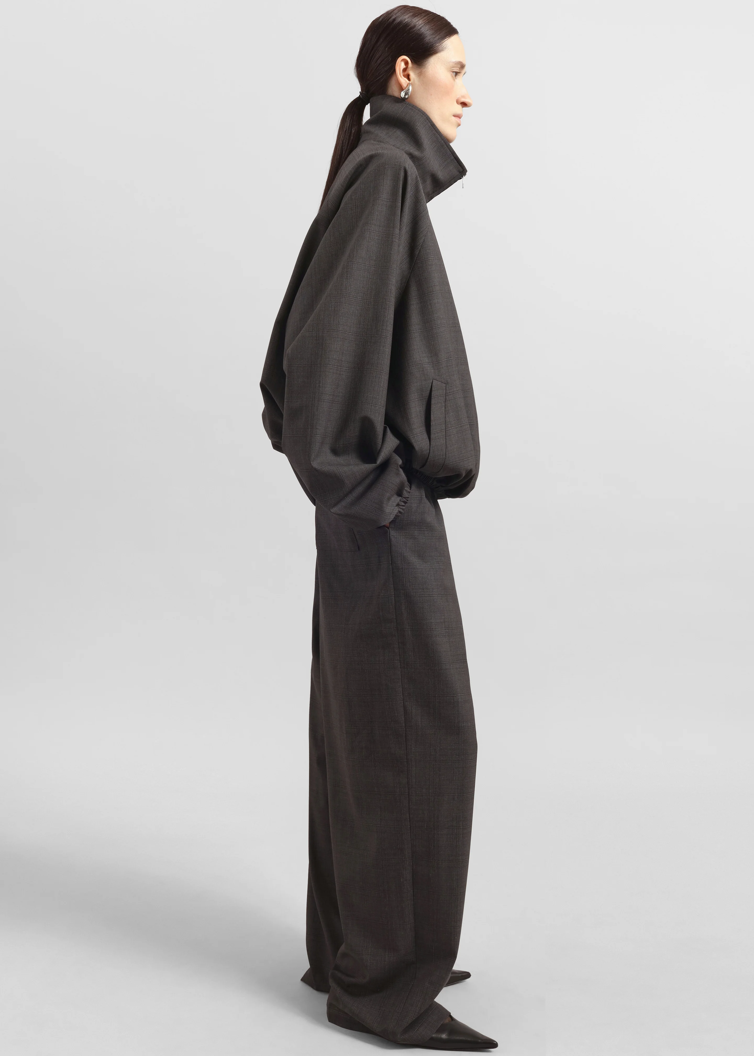 Baxter Plaid Track Pants - Dark Grey - Image 7