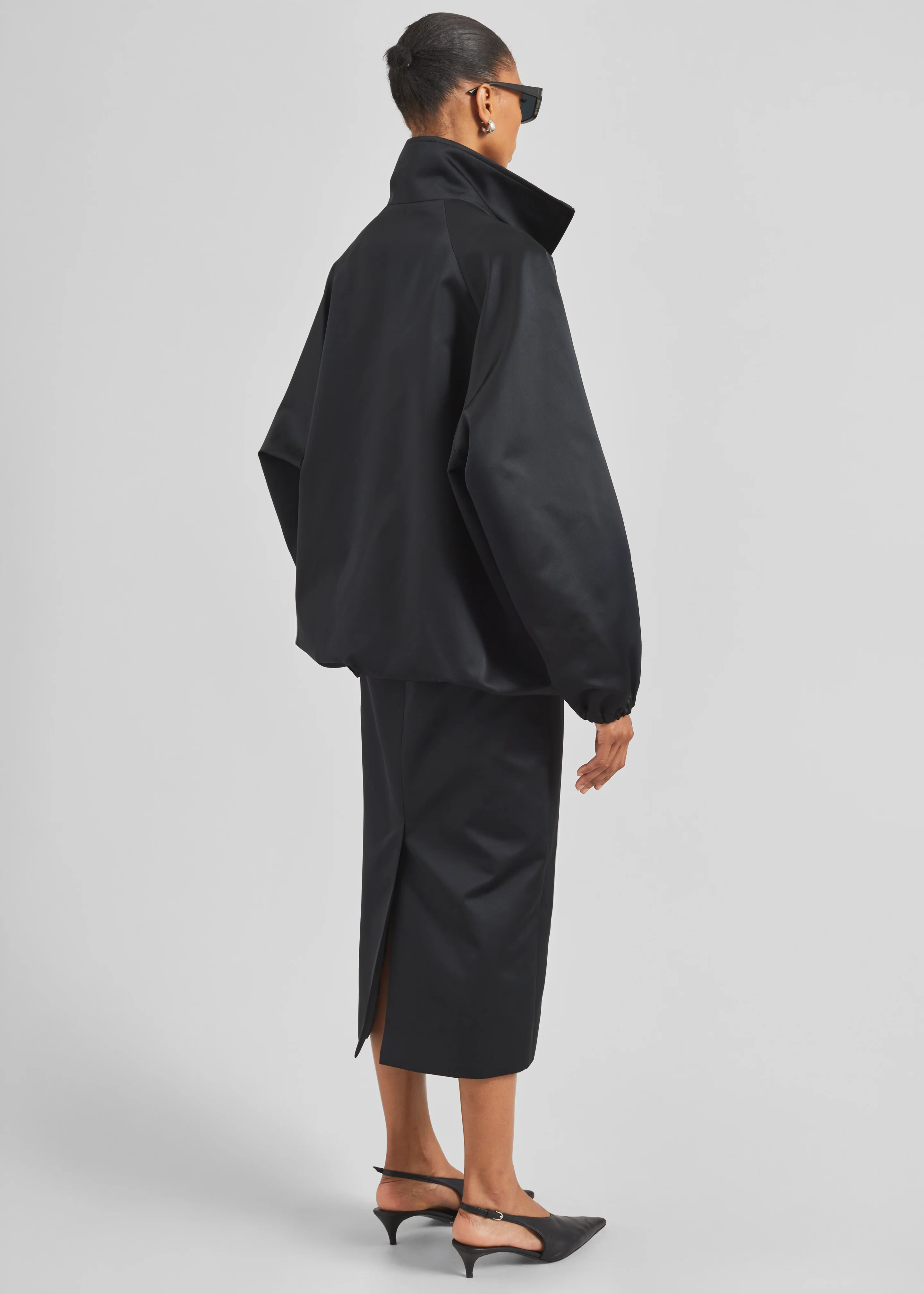 Baxter Satin Track Jacket - Black - Image 7