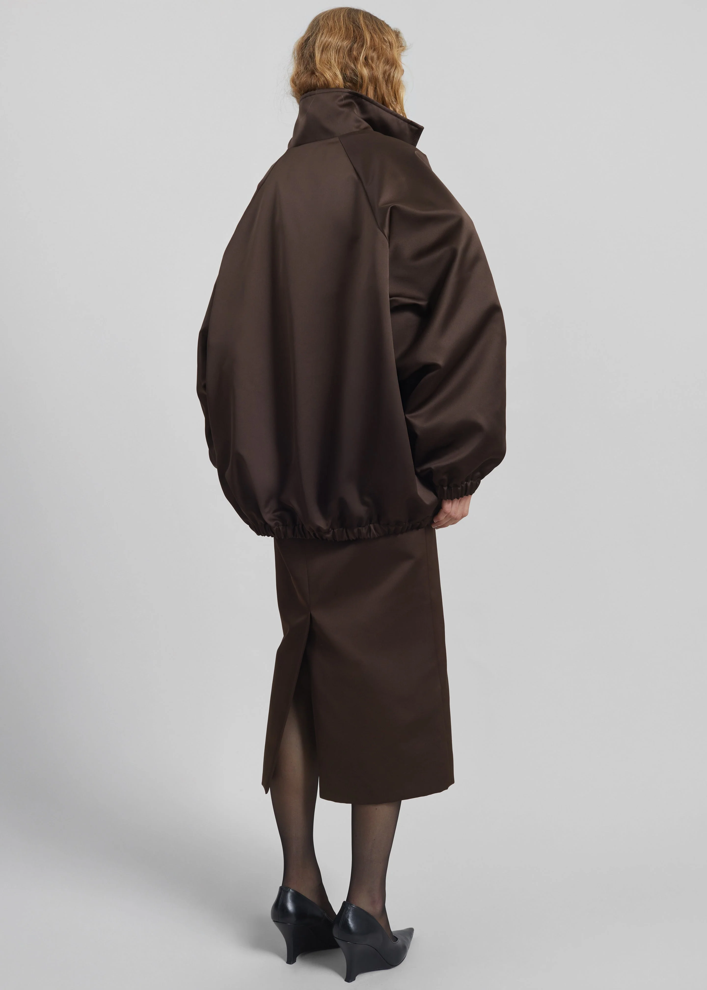 Baxter Satin Track Jacket - Brown - Image 10