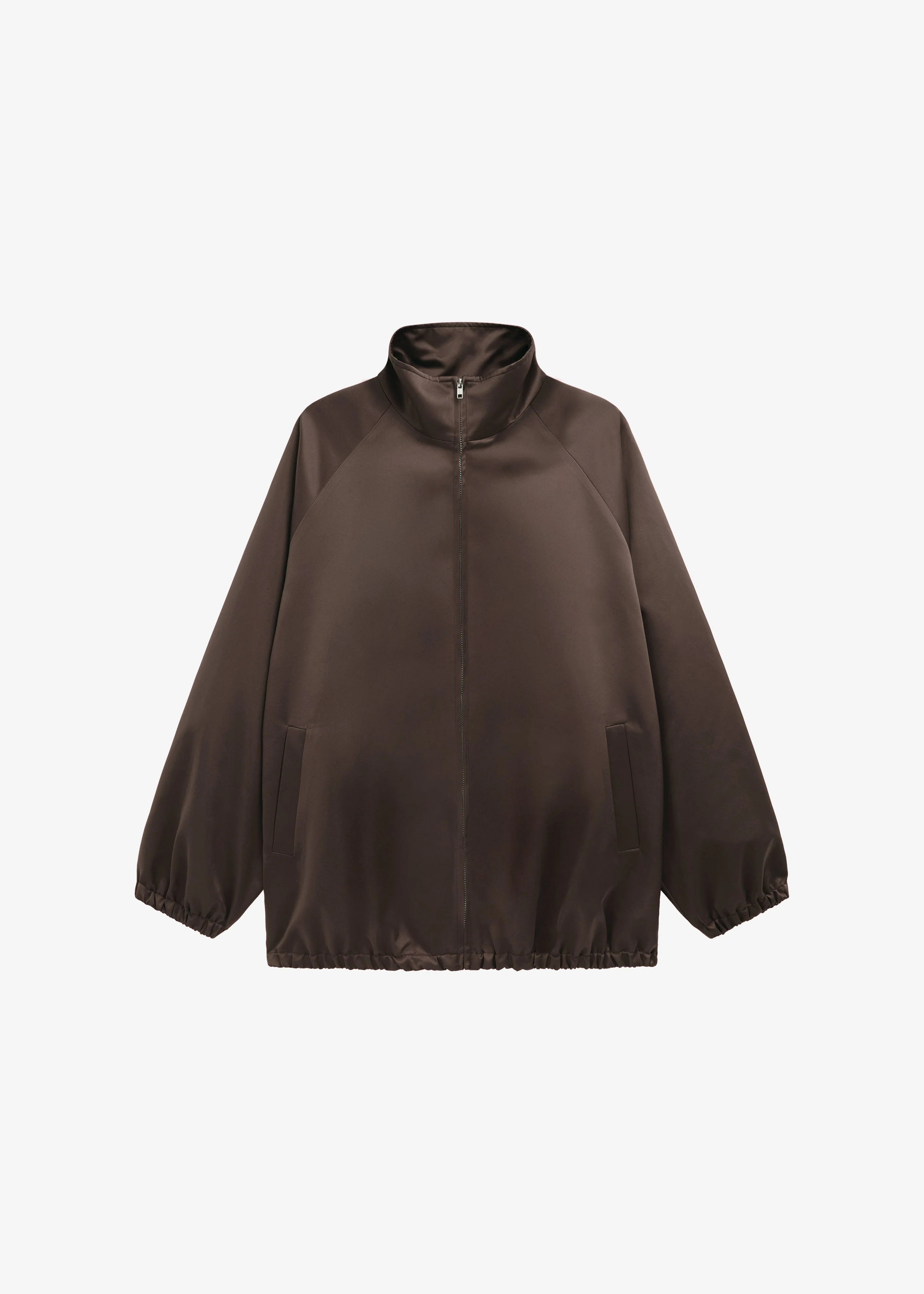 Baxter Satin Track Jacket - Brown - Image 11