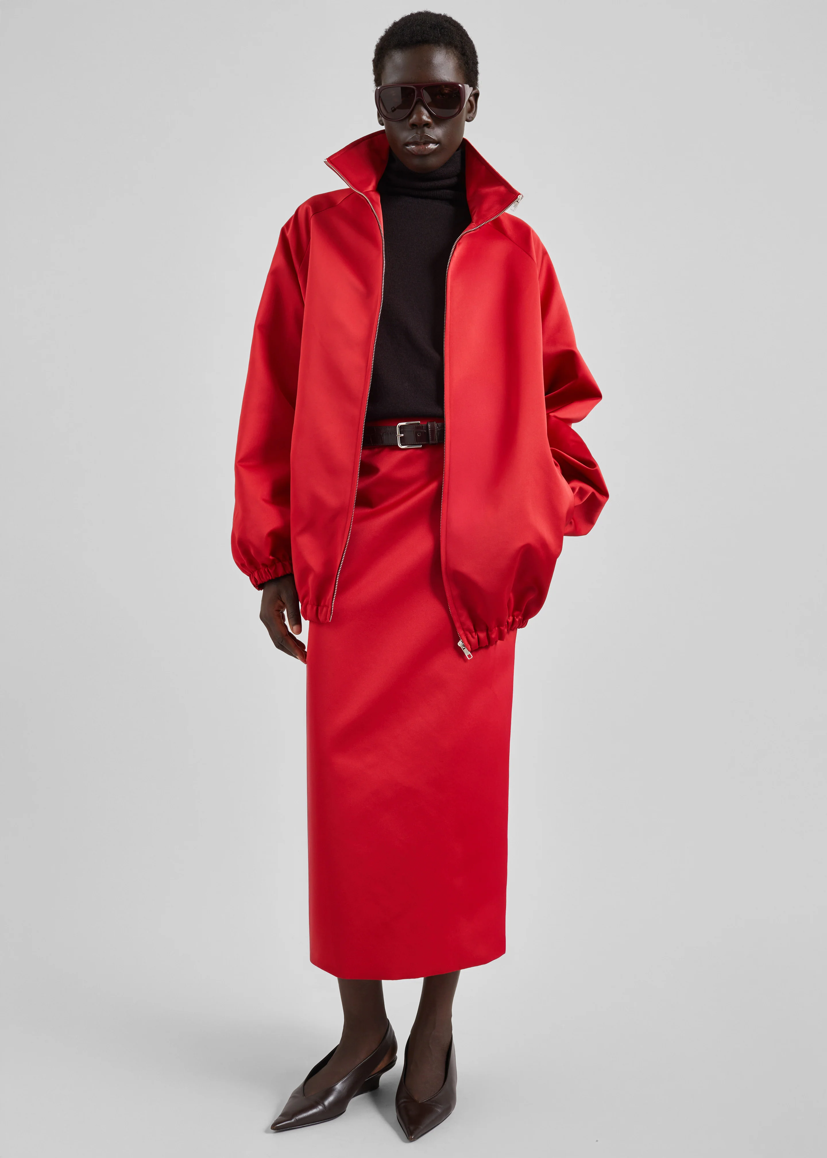 Baxter Satin Track Jacket - Red - Image 3