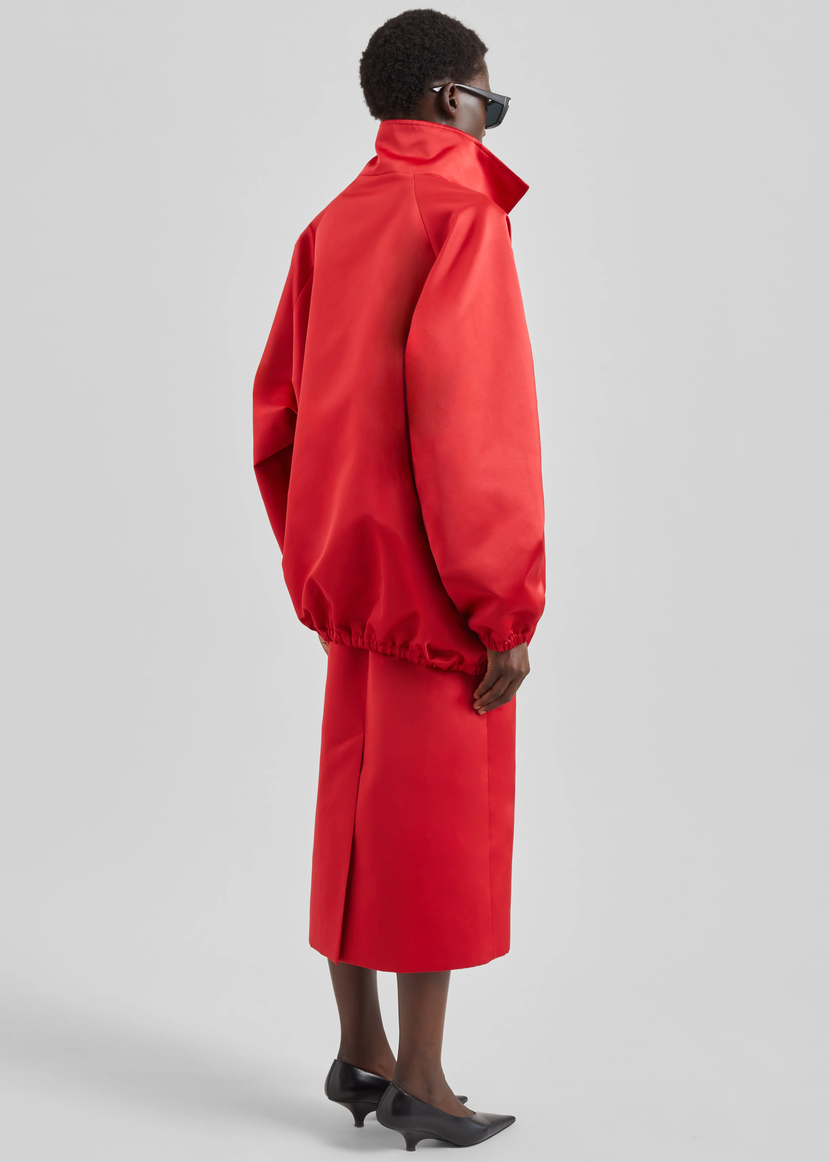 Baxter Satin Track Jacket - Red - Image 7