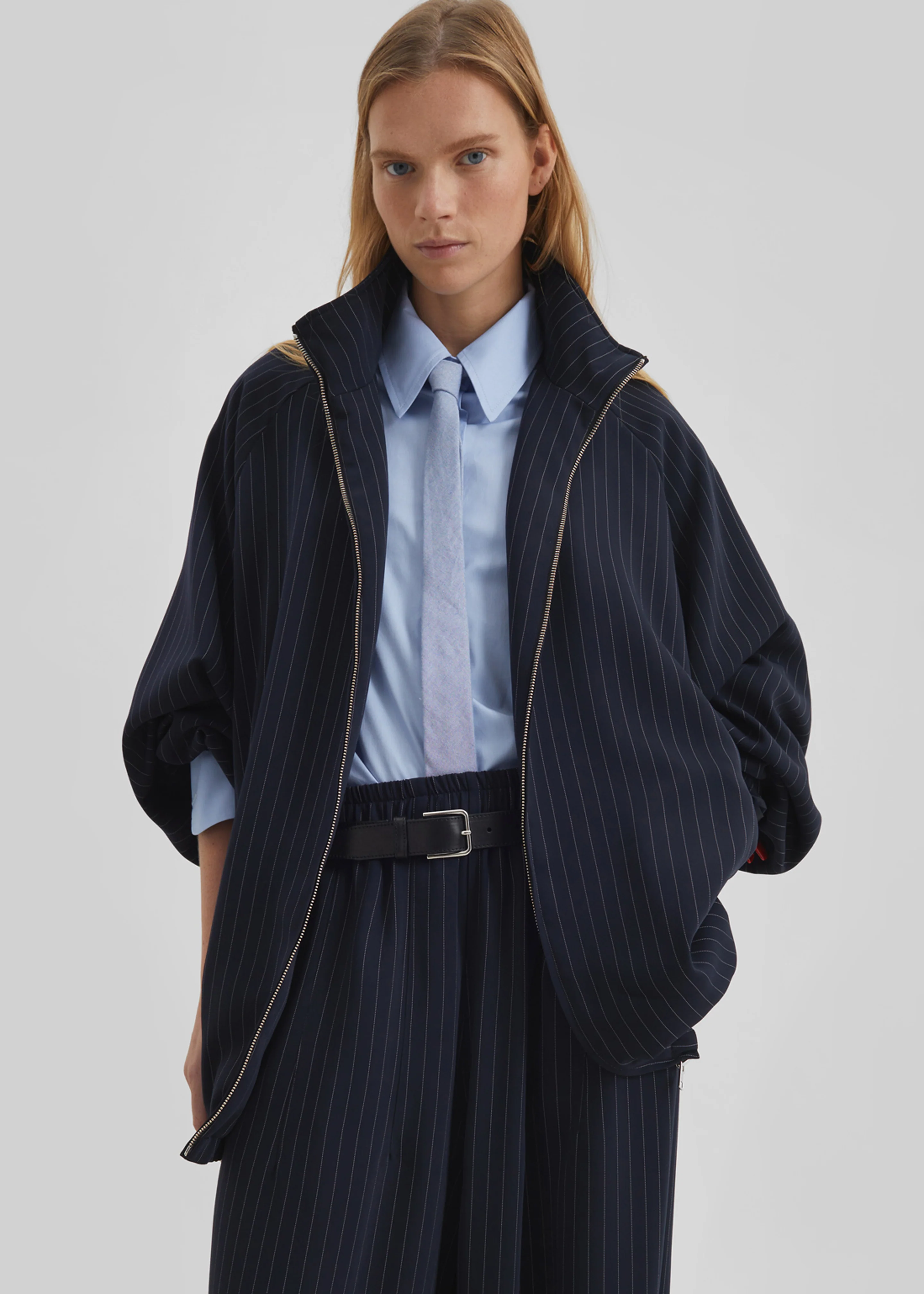 Baxter Track Jacket - Navy/White Pinstripe - Image 5