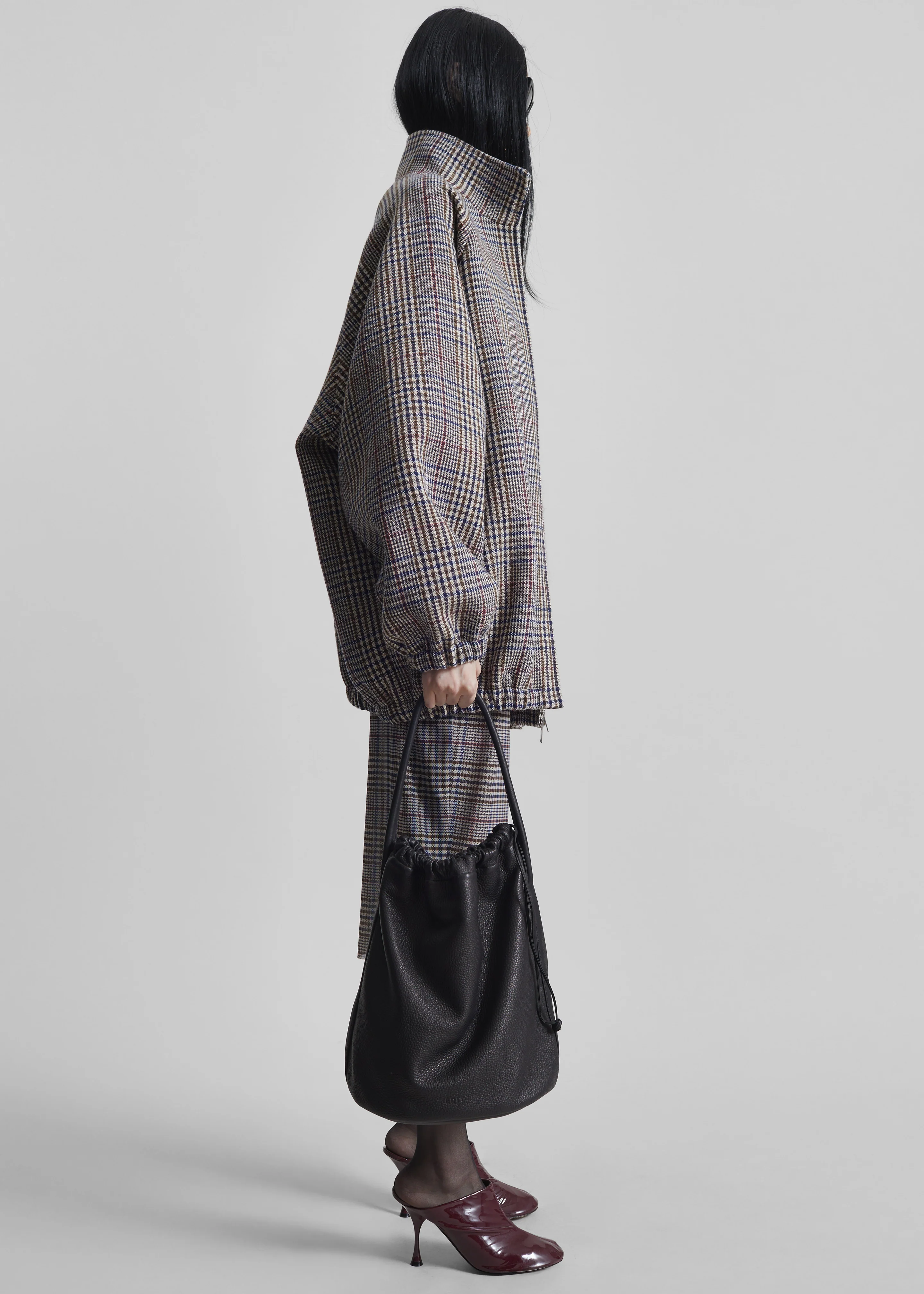 Baxter Wool Track Jacket - Beige Glen Plaid - Image 7