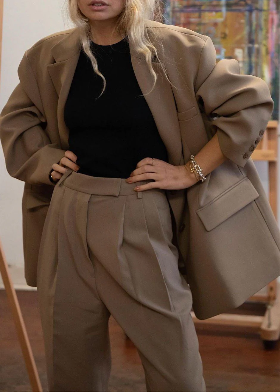 Bea Suit Pants - Latte - Image 8