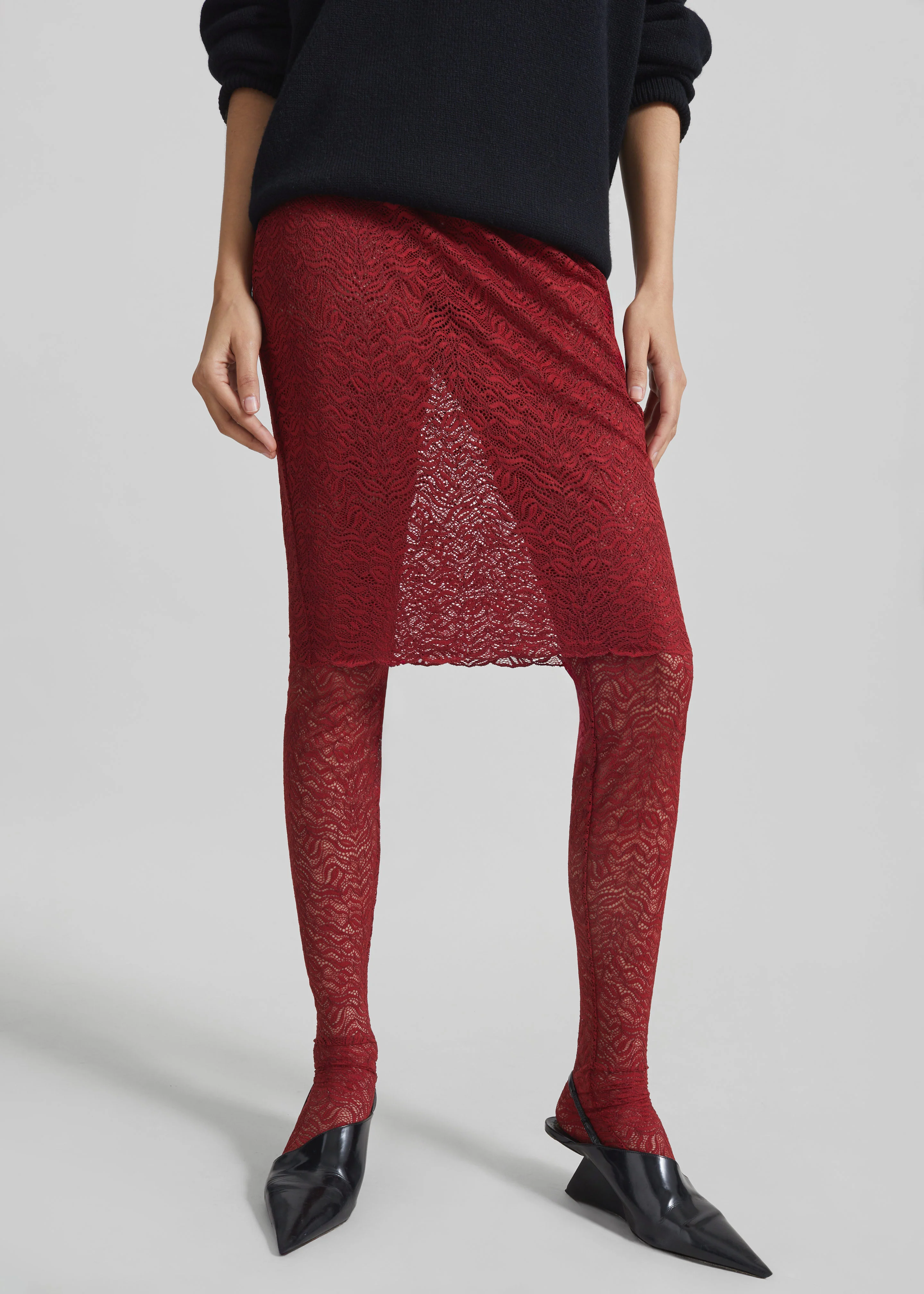 Beaufille Dorado Skirt Leggings - Burgundy - Image 3