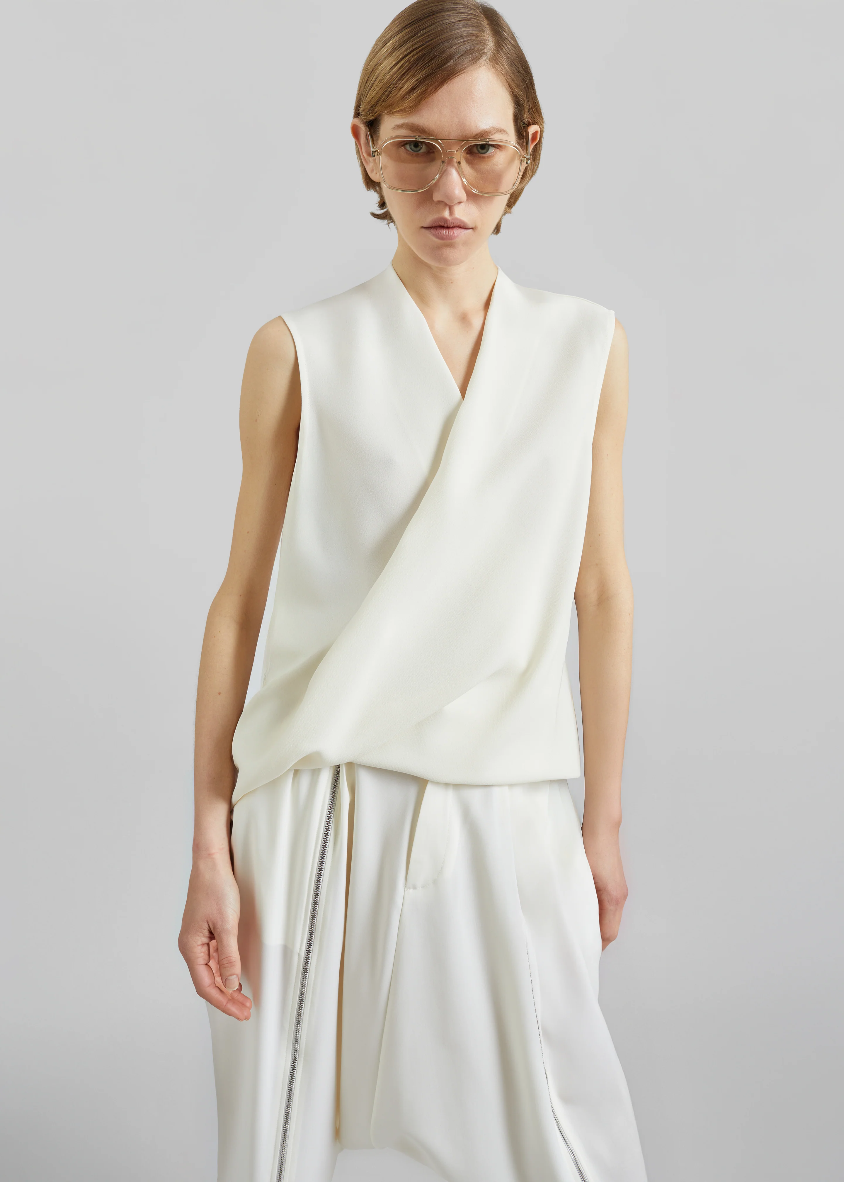 Beaufille Lewis Sleeveless Blouse - Porcelain - Image 4