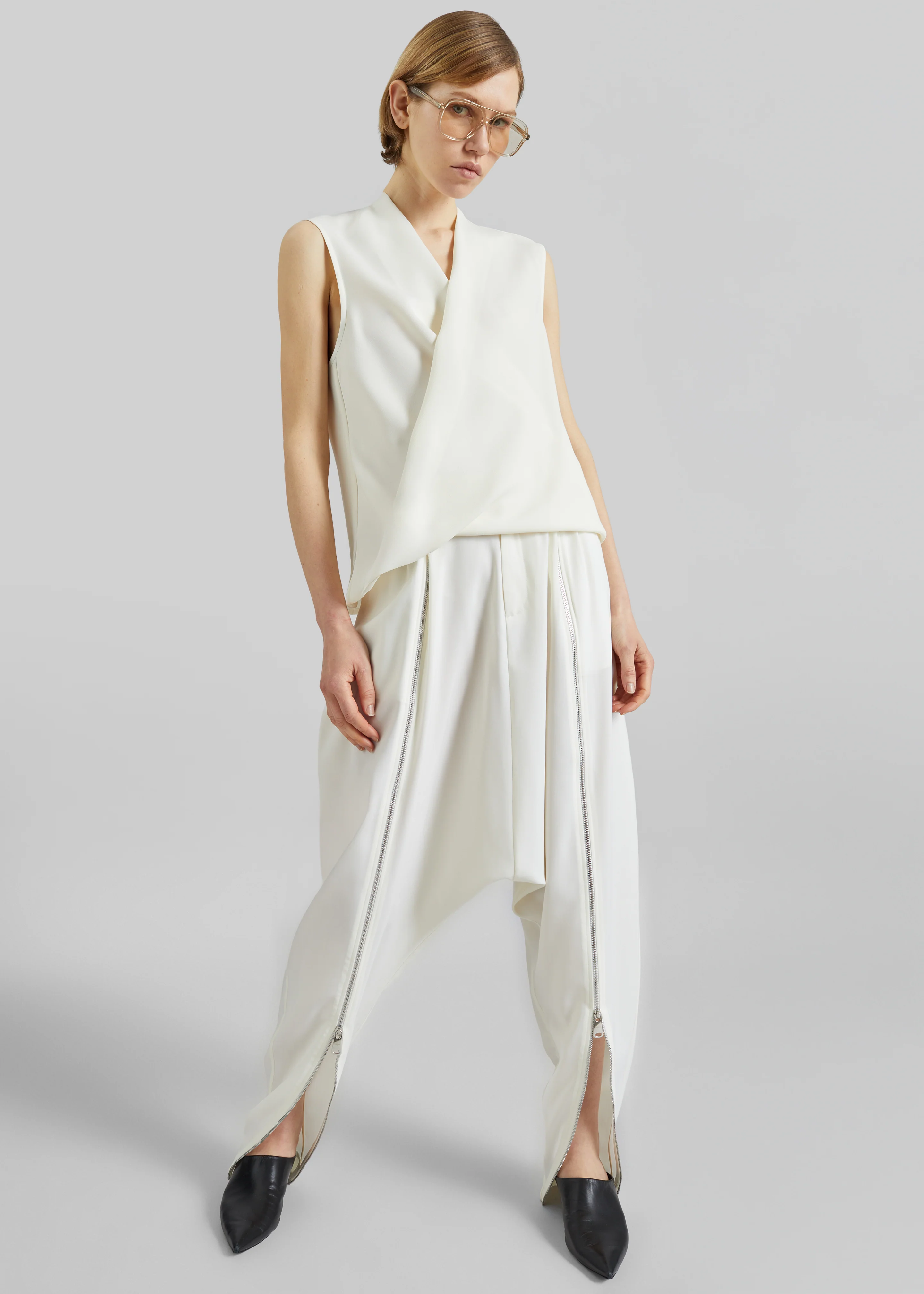 Beaufille Lewis Sleeveless Blouse - Porcelain - Image 5