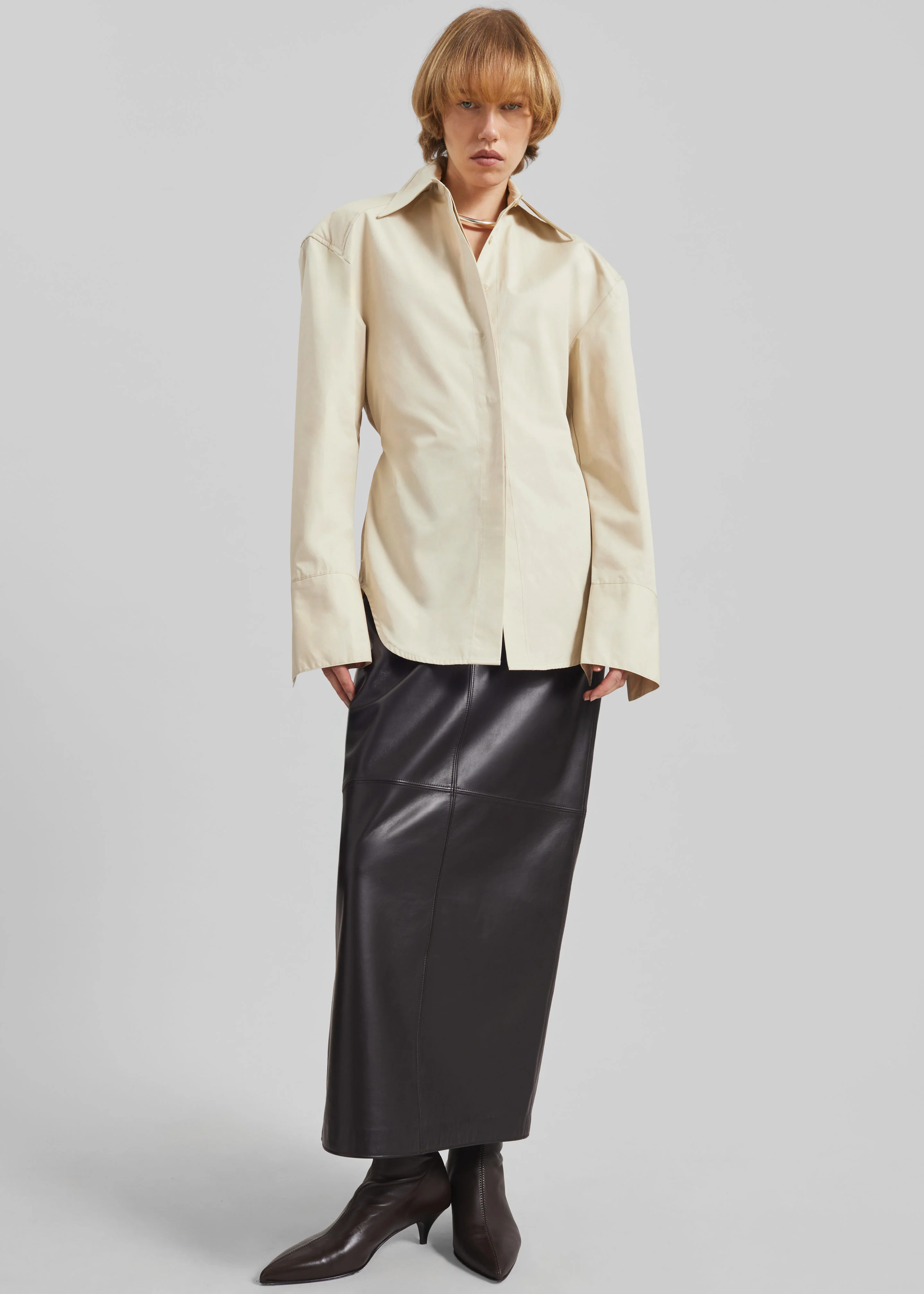 Bec Padded Shirt - Beige - Image 3