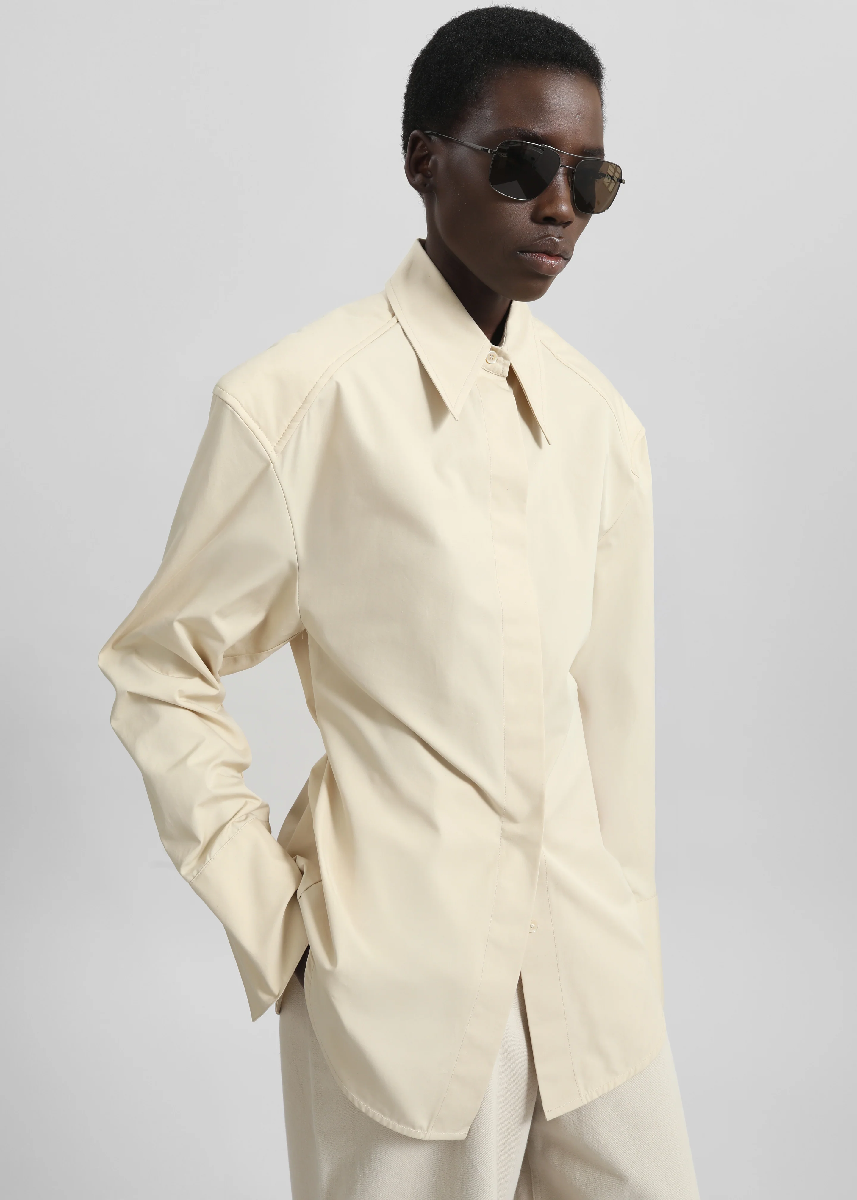 Bec Padded Shirt - Beige - Image 5