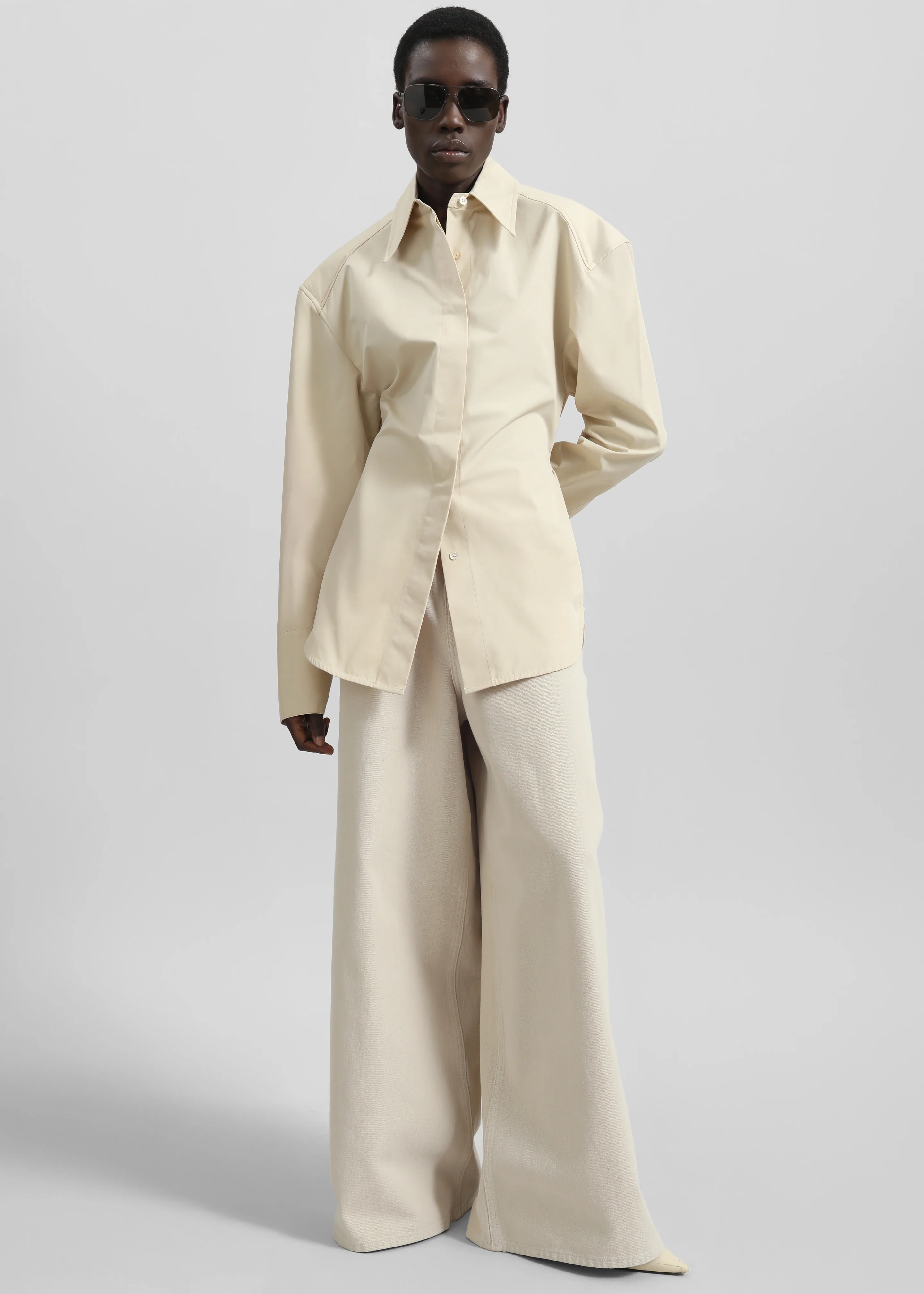 Bec Padded Shirt - Beige - Image 6