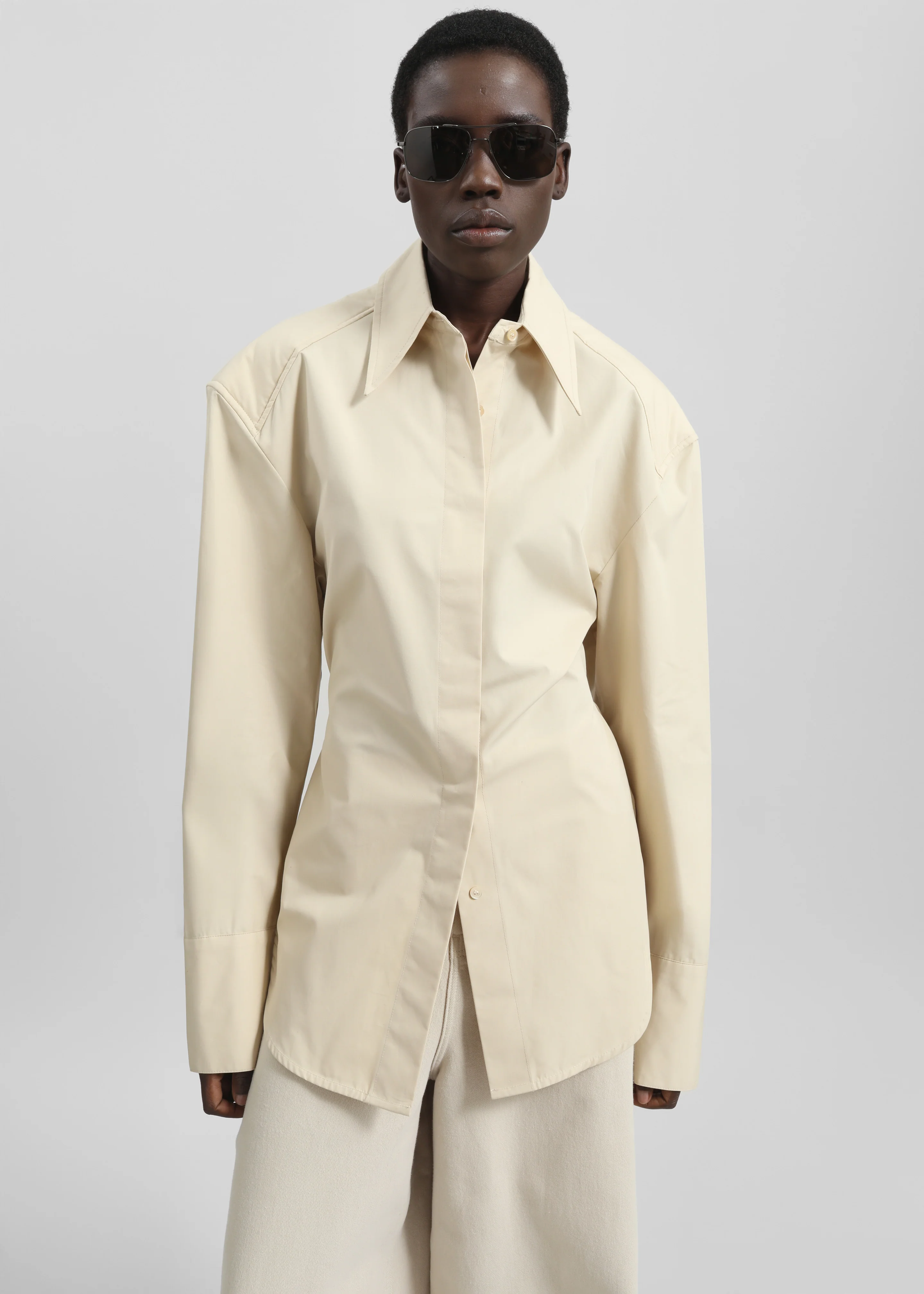 Bec Padded Shirt - Beige - Image 7