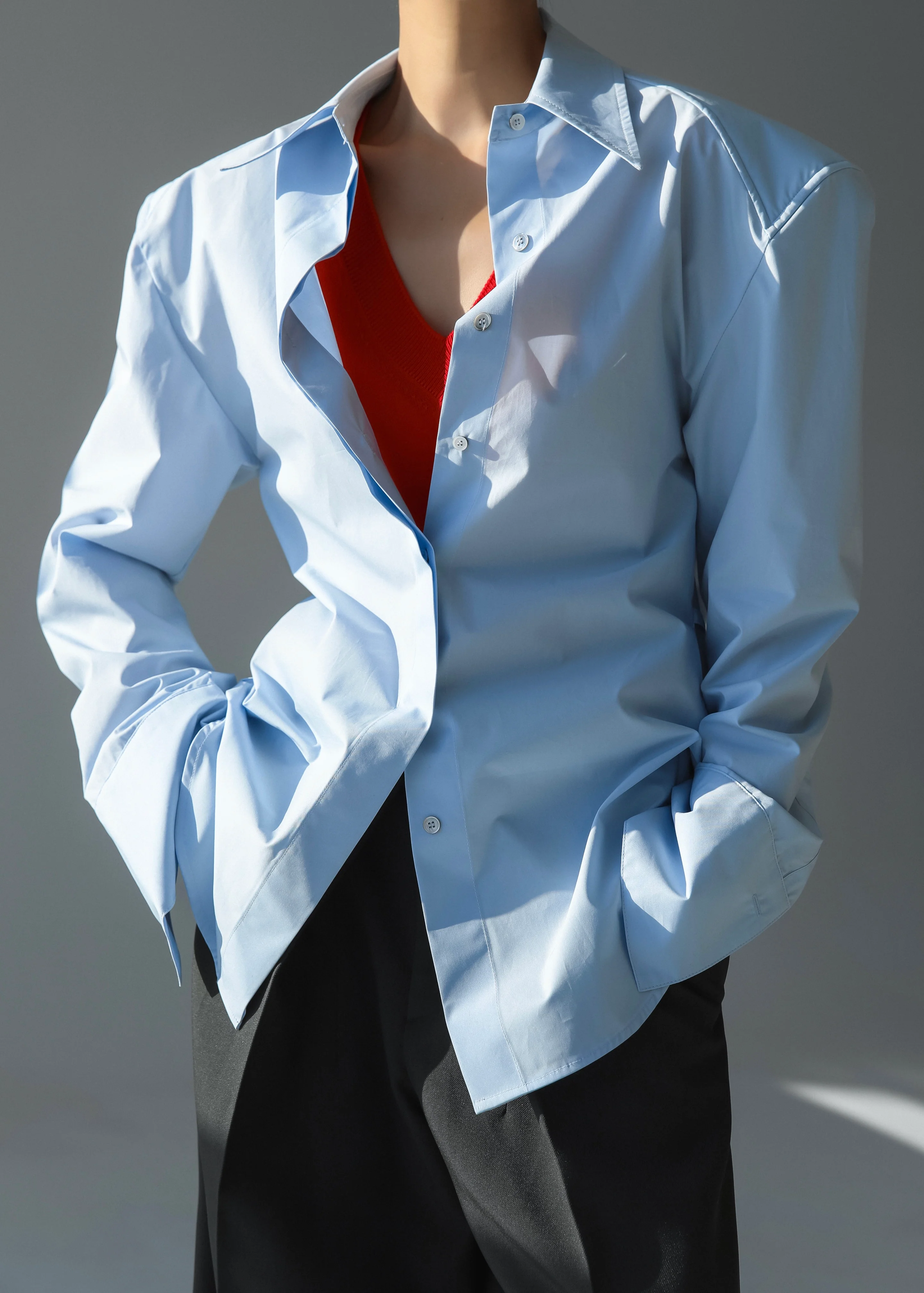 Bec Padded Shirt - Light Blue - Image 15