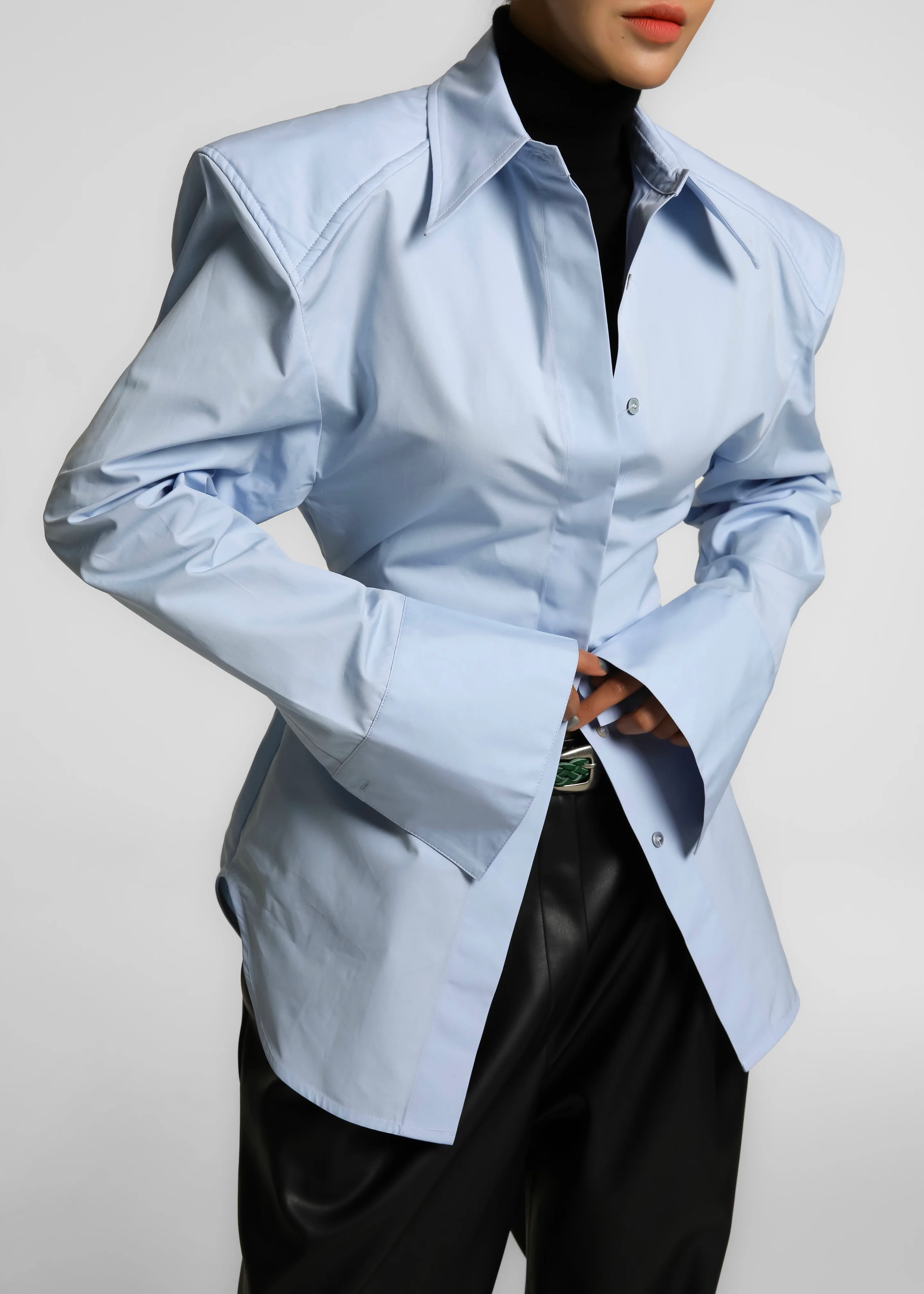 Bec Padded Shirt - Light Blue - Image 19