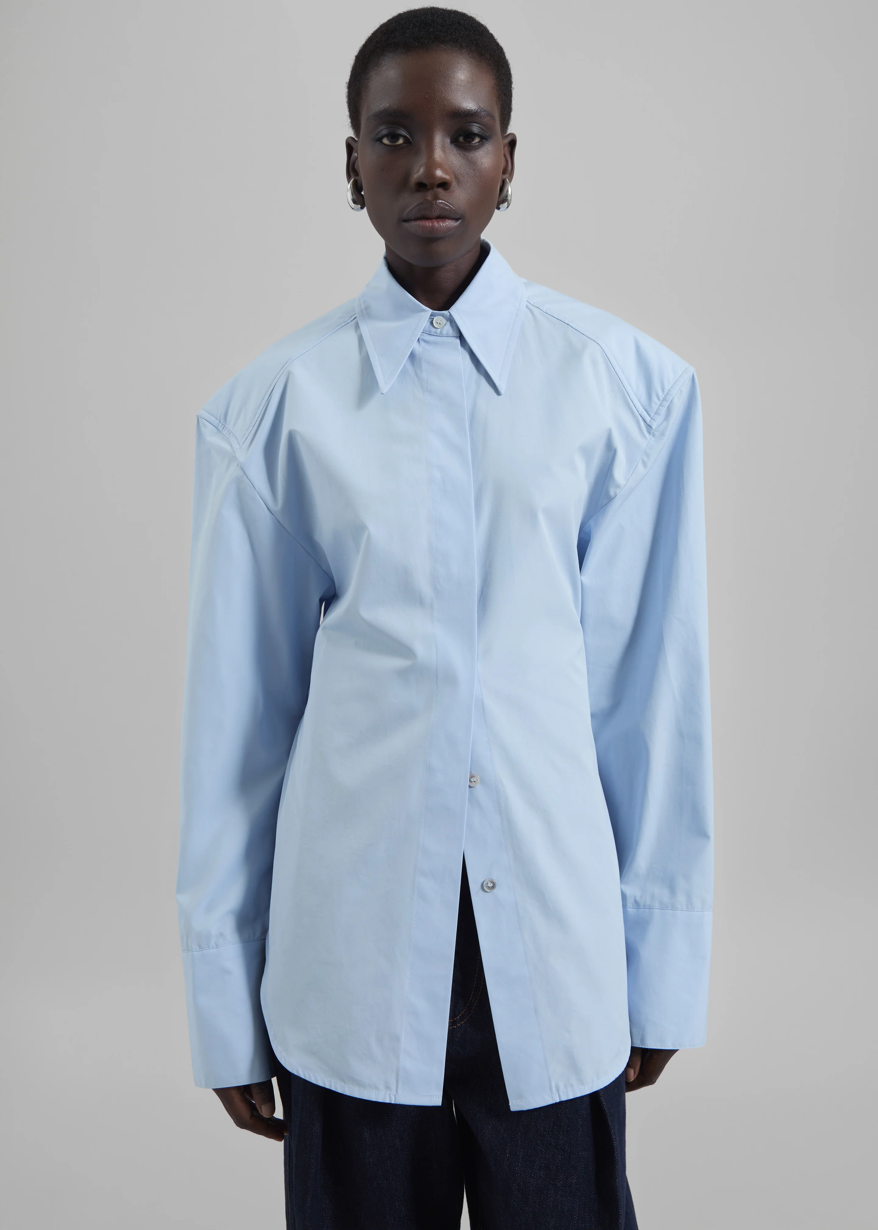 Bec Padded Shirt - Light Blue - Image 3
