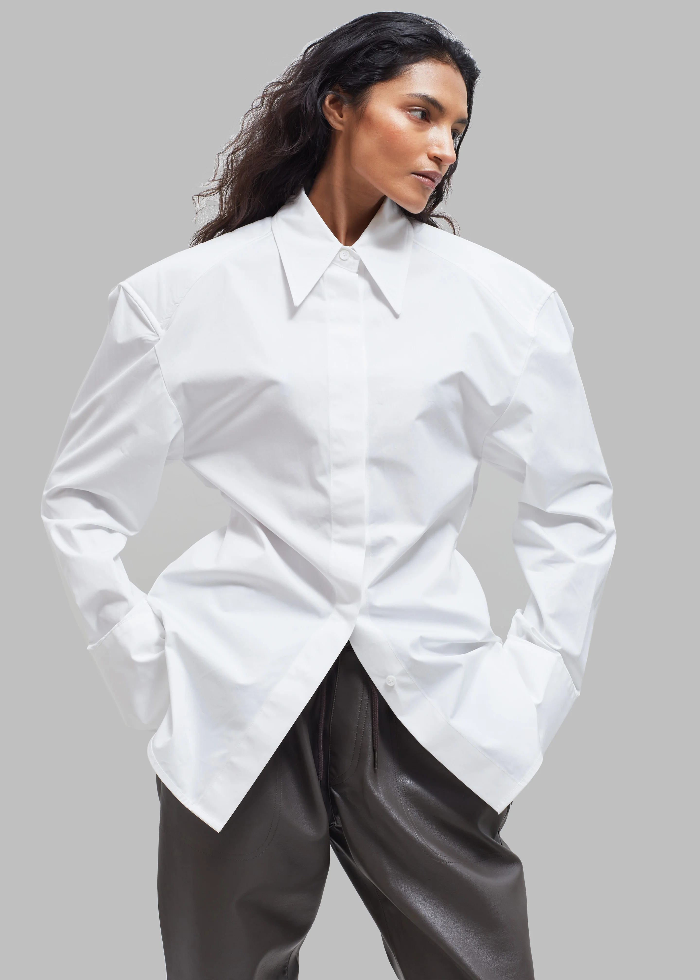 Bec Padded Shirt - White - Image 6