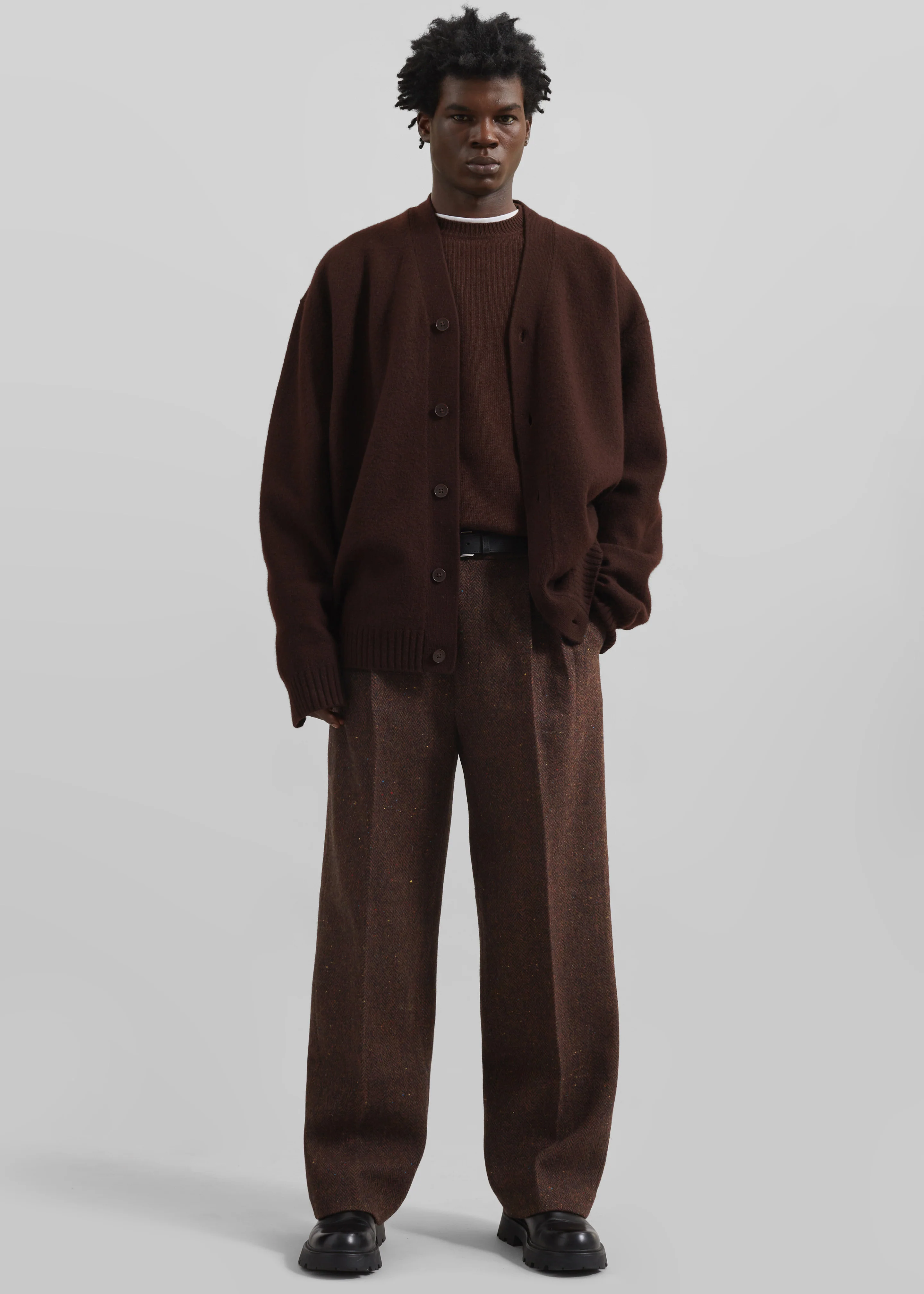 Beck Wool Cardigan - Chocolate Plum - Image 4