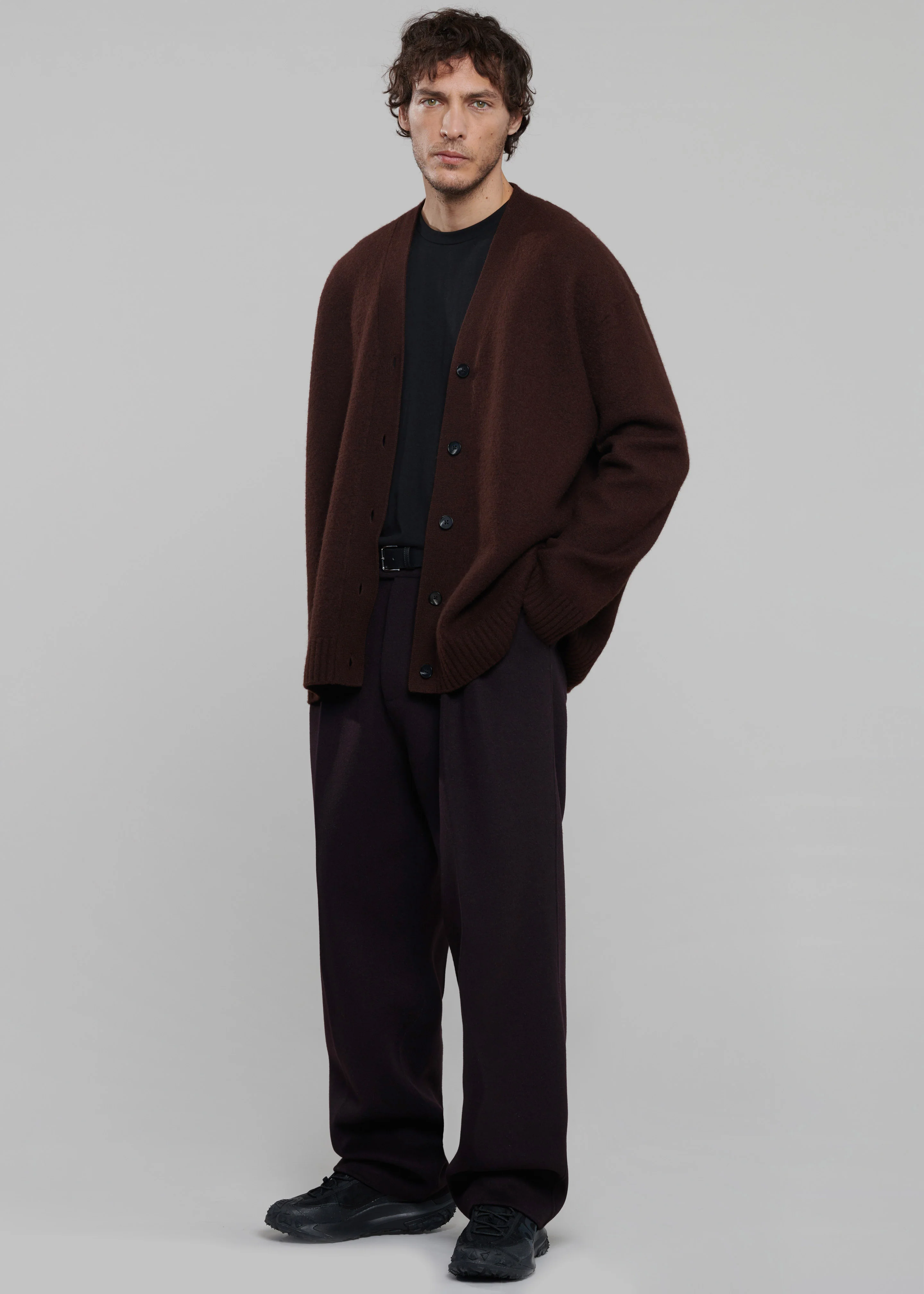 Beck Wool Cardigan - Chocolate Plum - Image 7