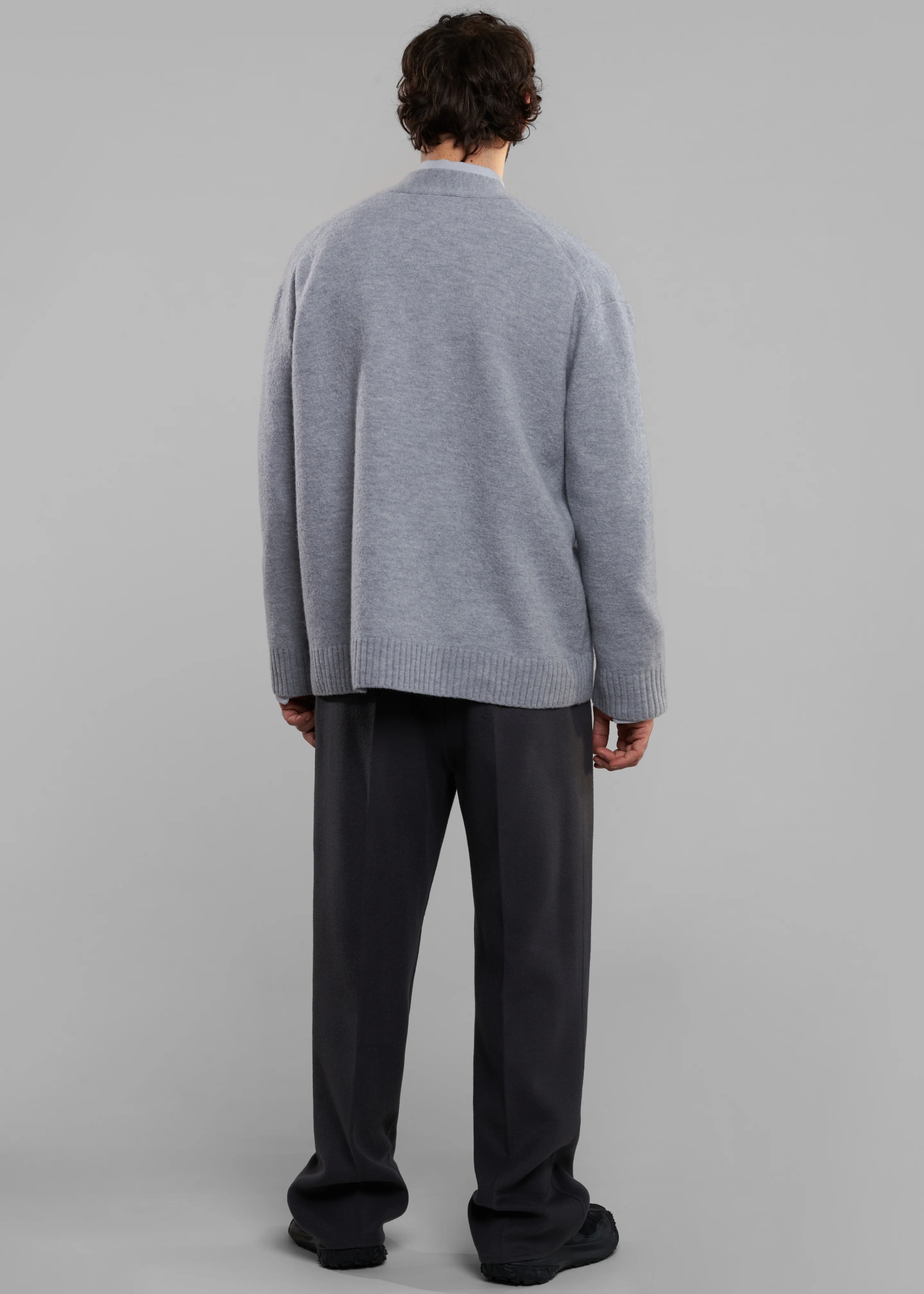 Beck Wool Cardigan - Light Grey - Image 7
