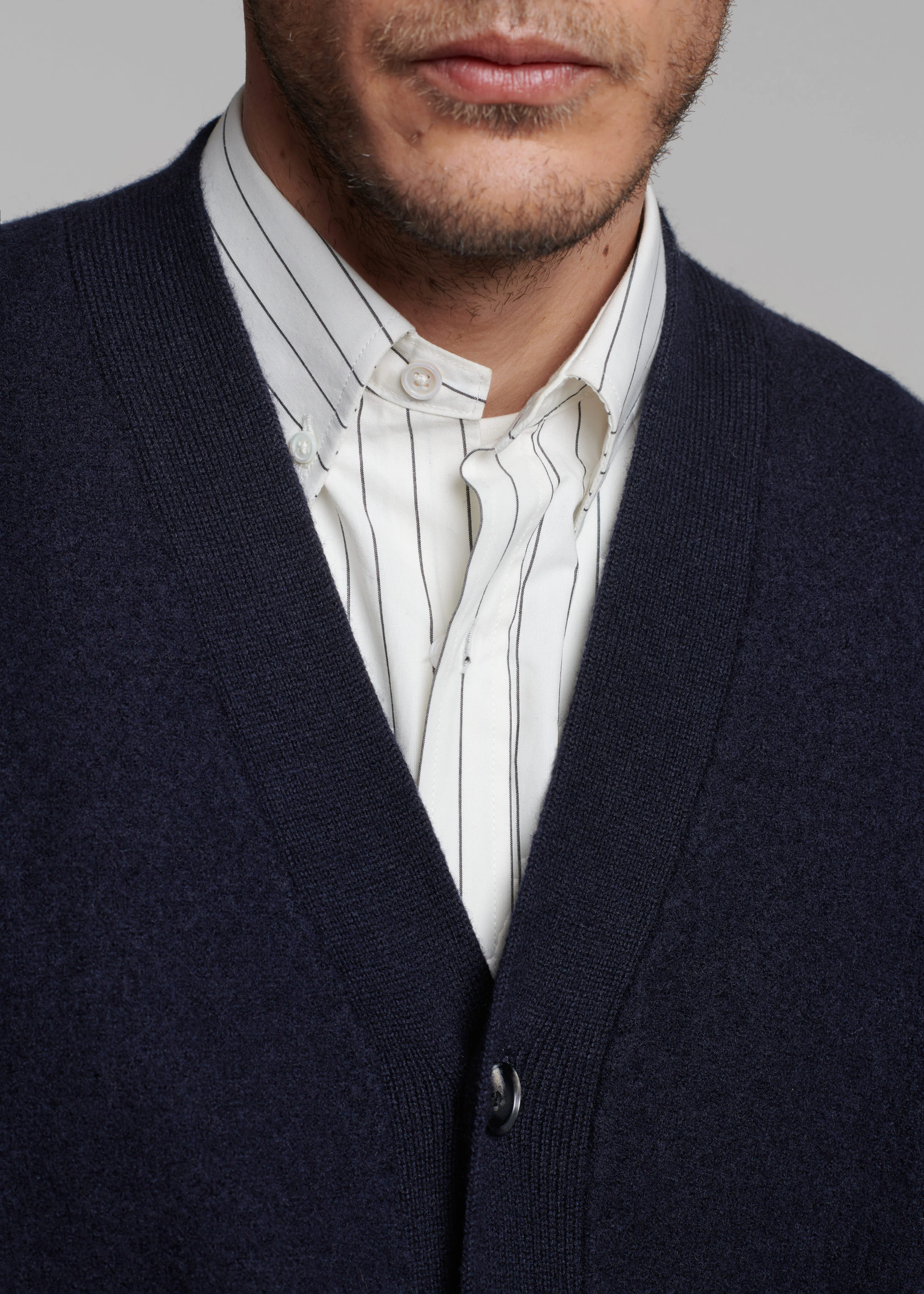 Beck Wool Cardigan - Navy - Image 5