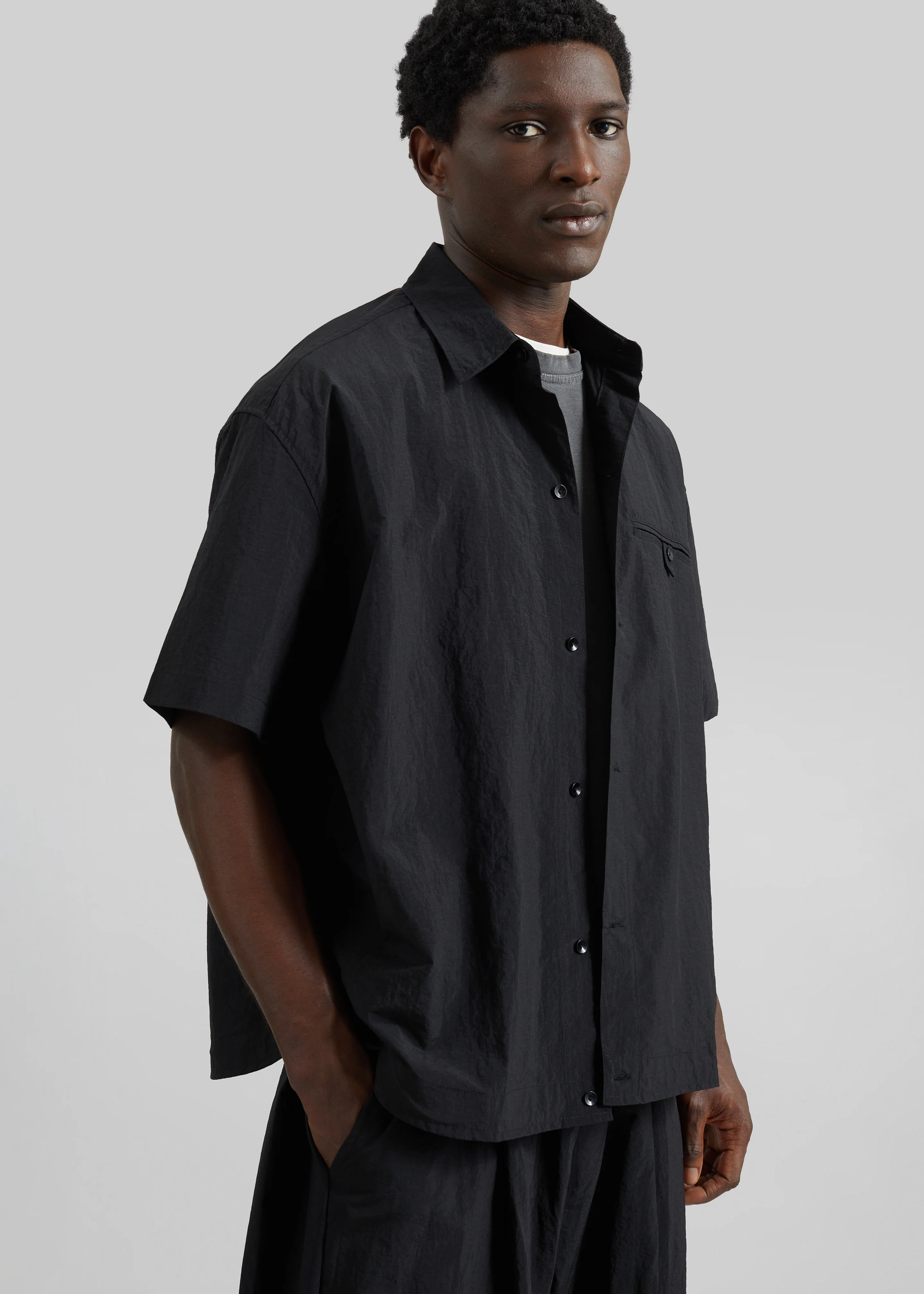 Belem Drawstring Shirt - Black - Image 5