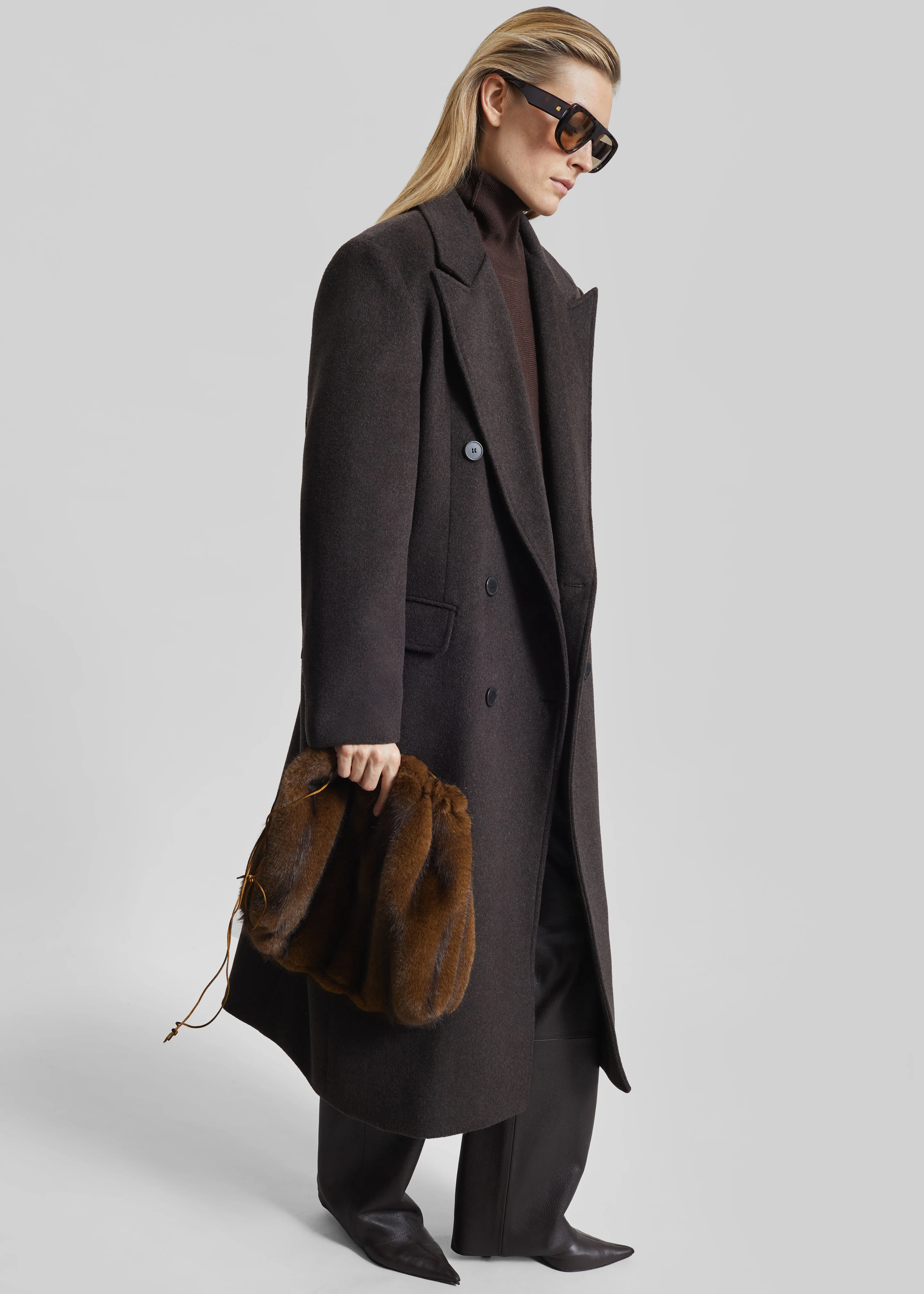 Bellace Wool Coat - Brown - Image 4