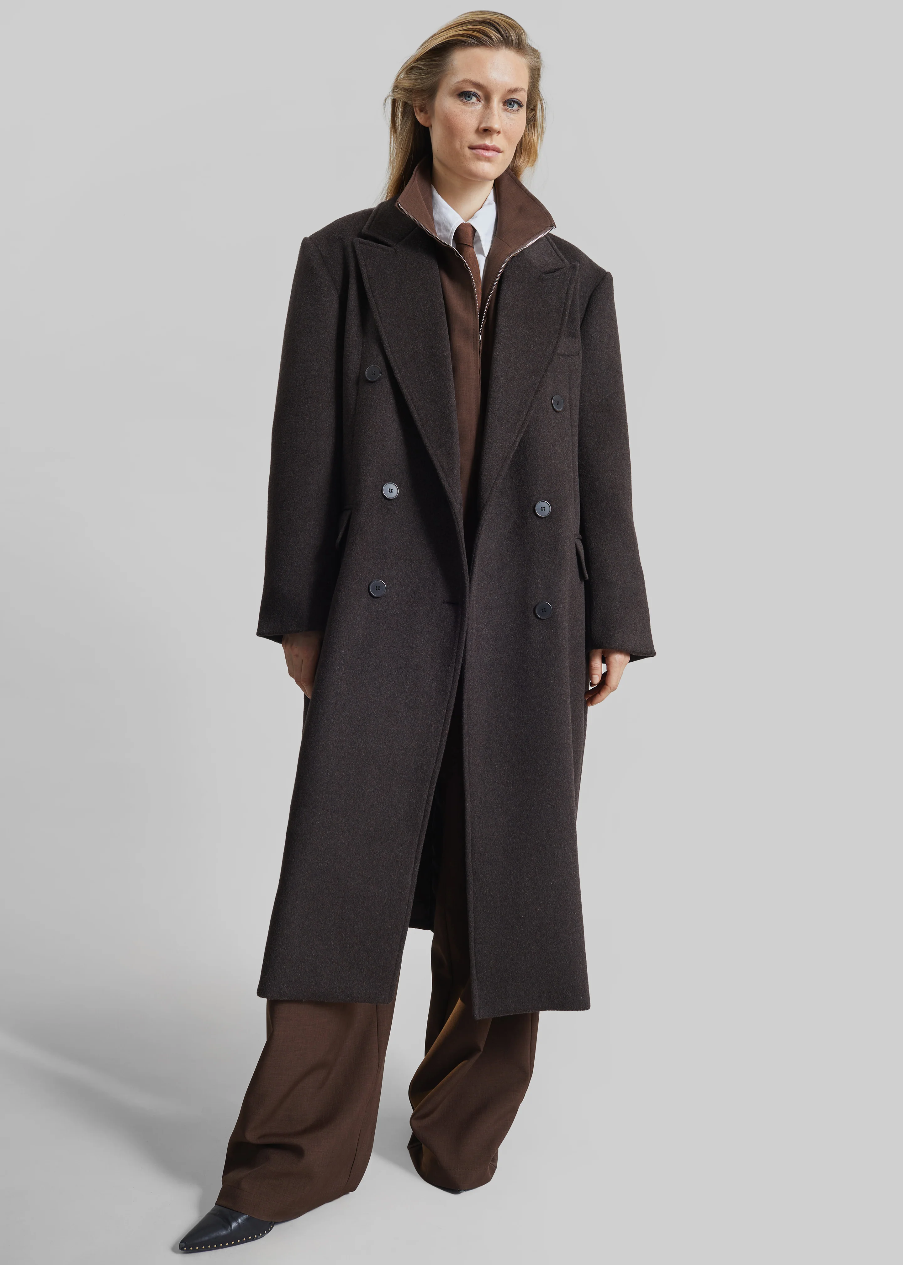 Bellace Wool Coat - Brown - Image 5