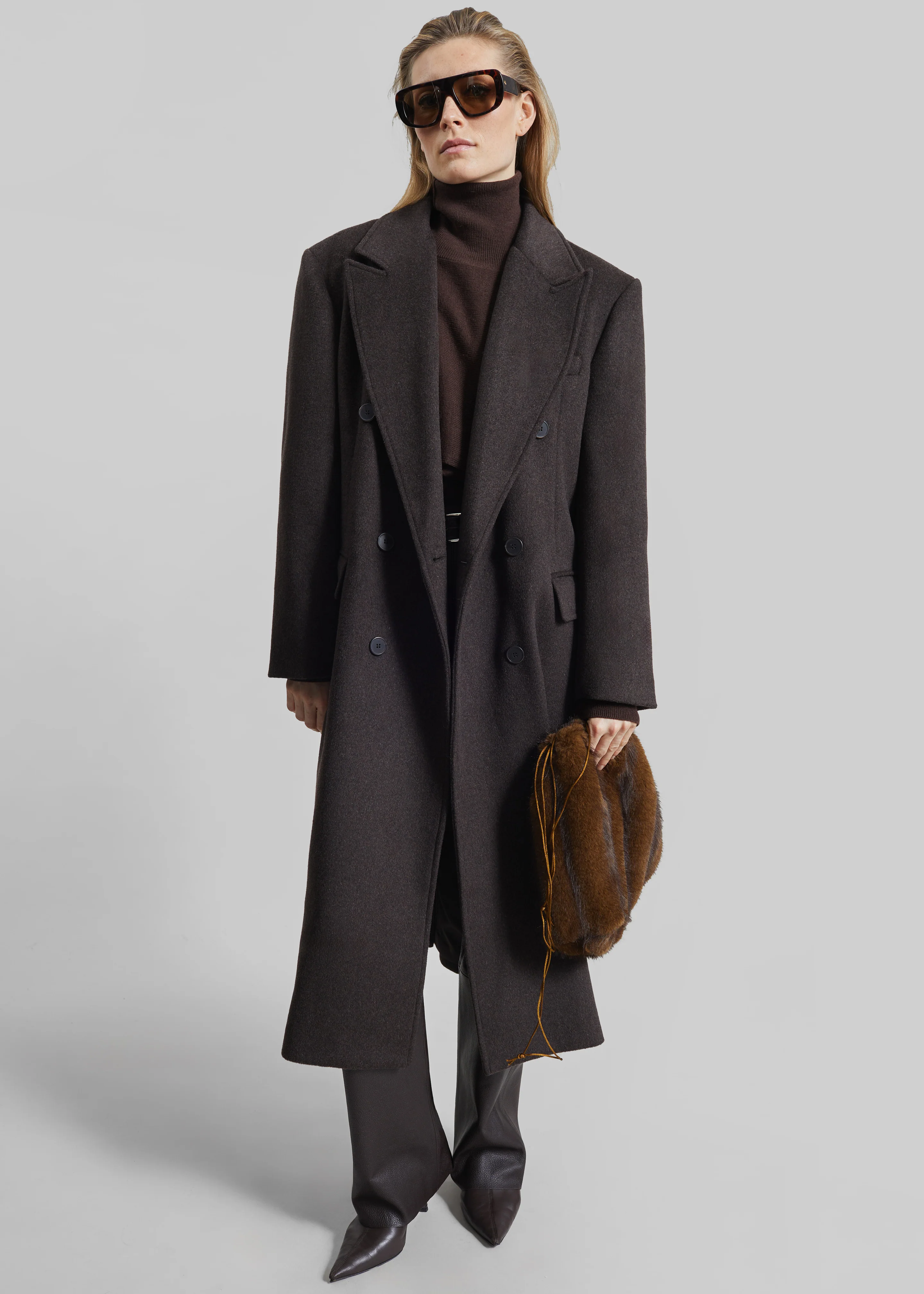 Bellace Wool Coat - Brown - Image 6