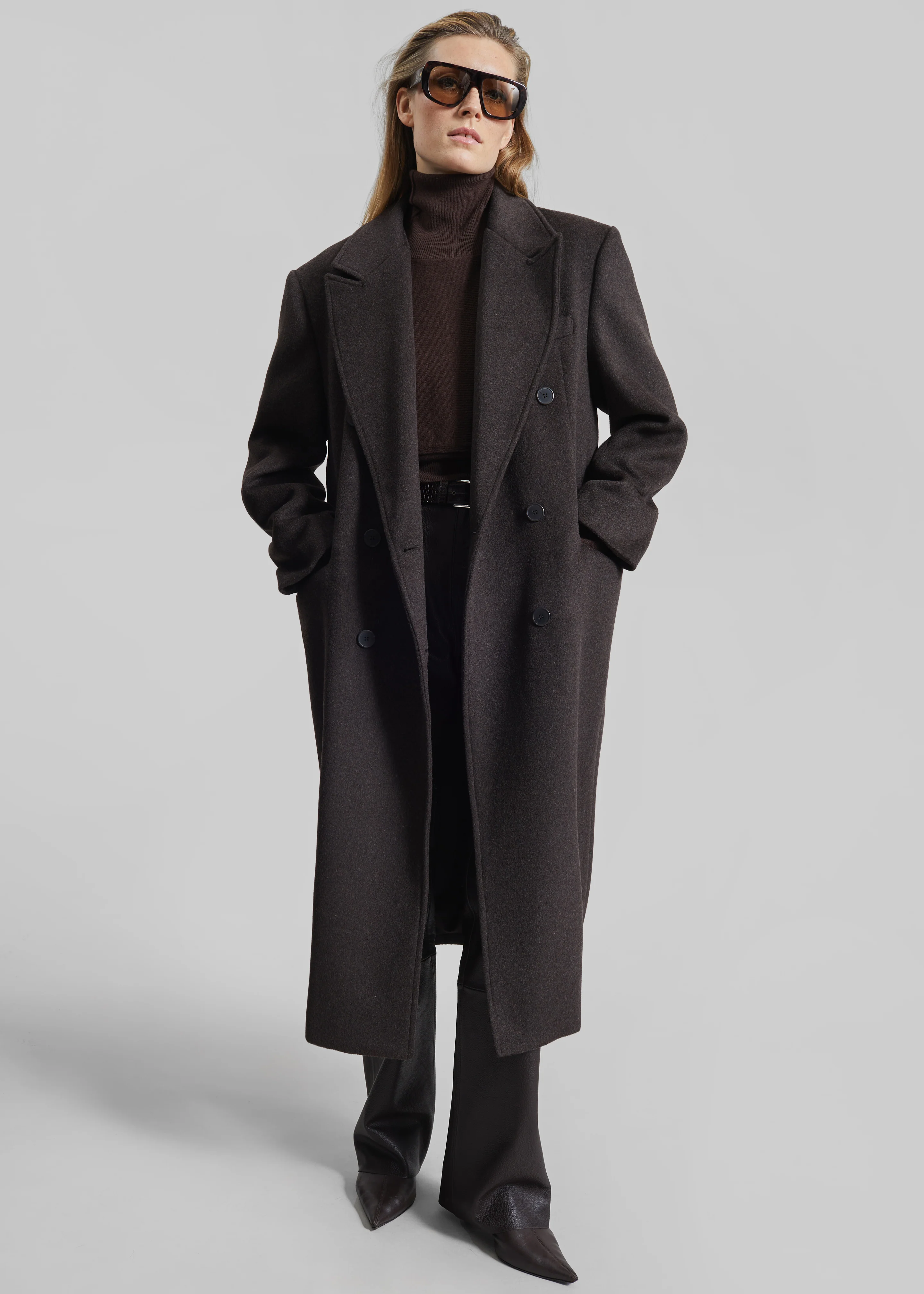 Bellace Wool Coat - Brown - Image 7