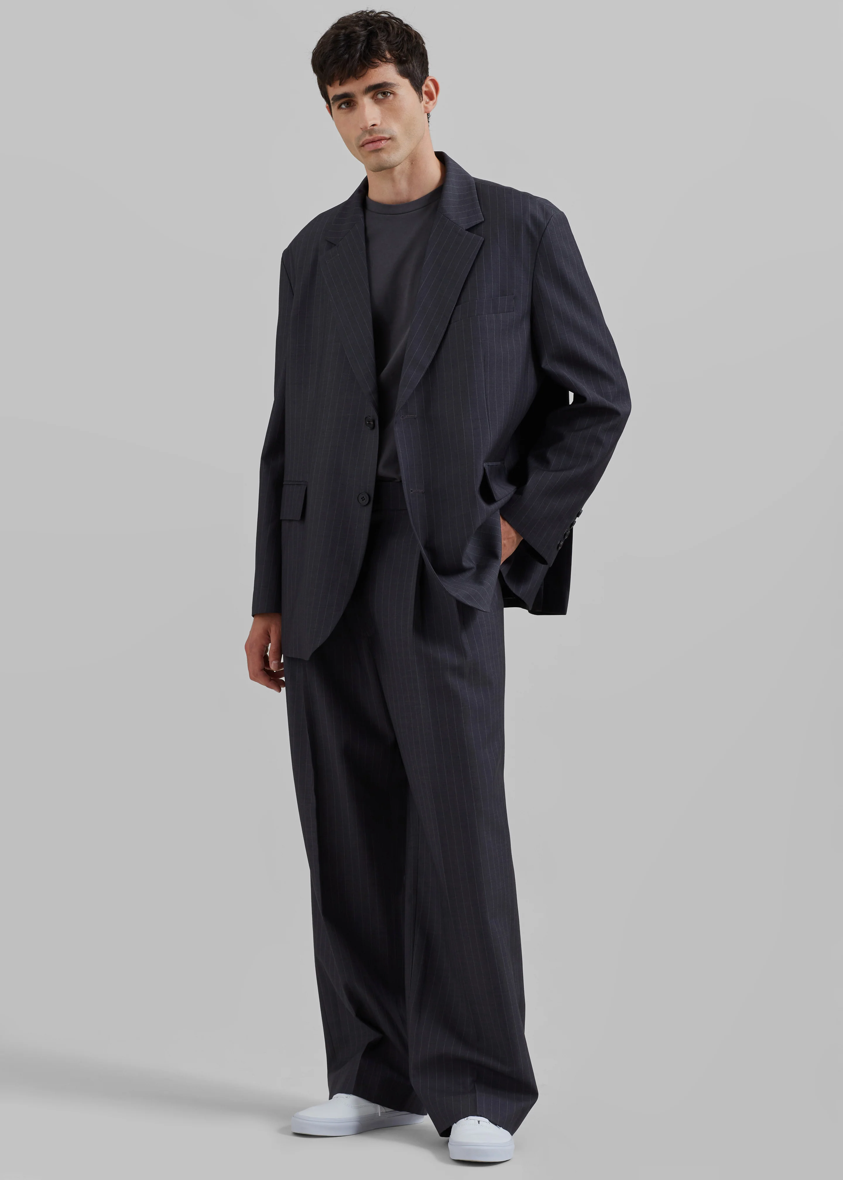 Beo Blazer - Charcoal/White Pinstripe - Image 8