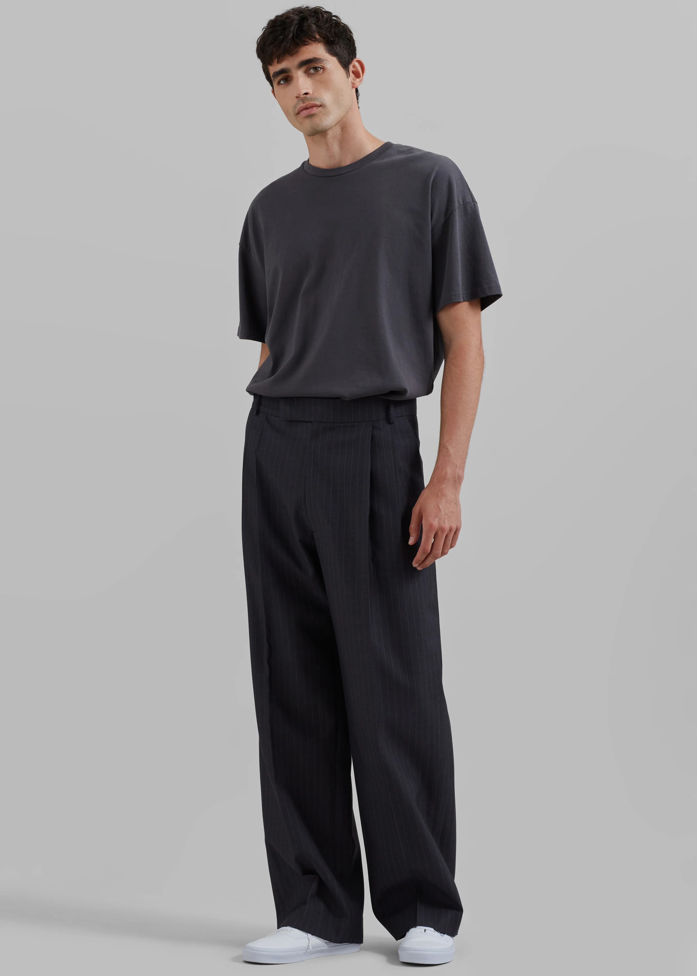 Beo Suit Pants - Charcoal/White Pinstripe - Image 5