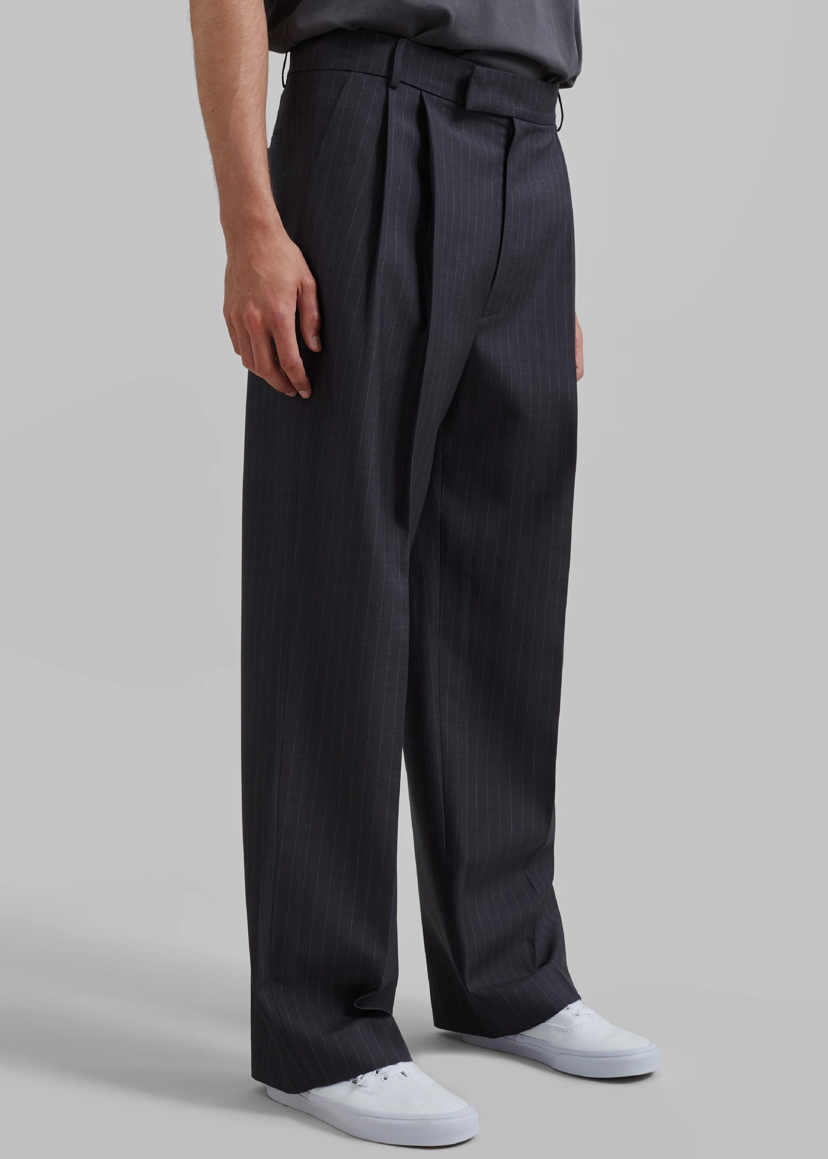 Beo Suit Pants - Charcoal/White Pinstripe - Image 6