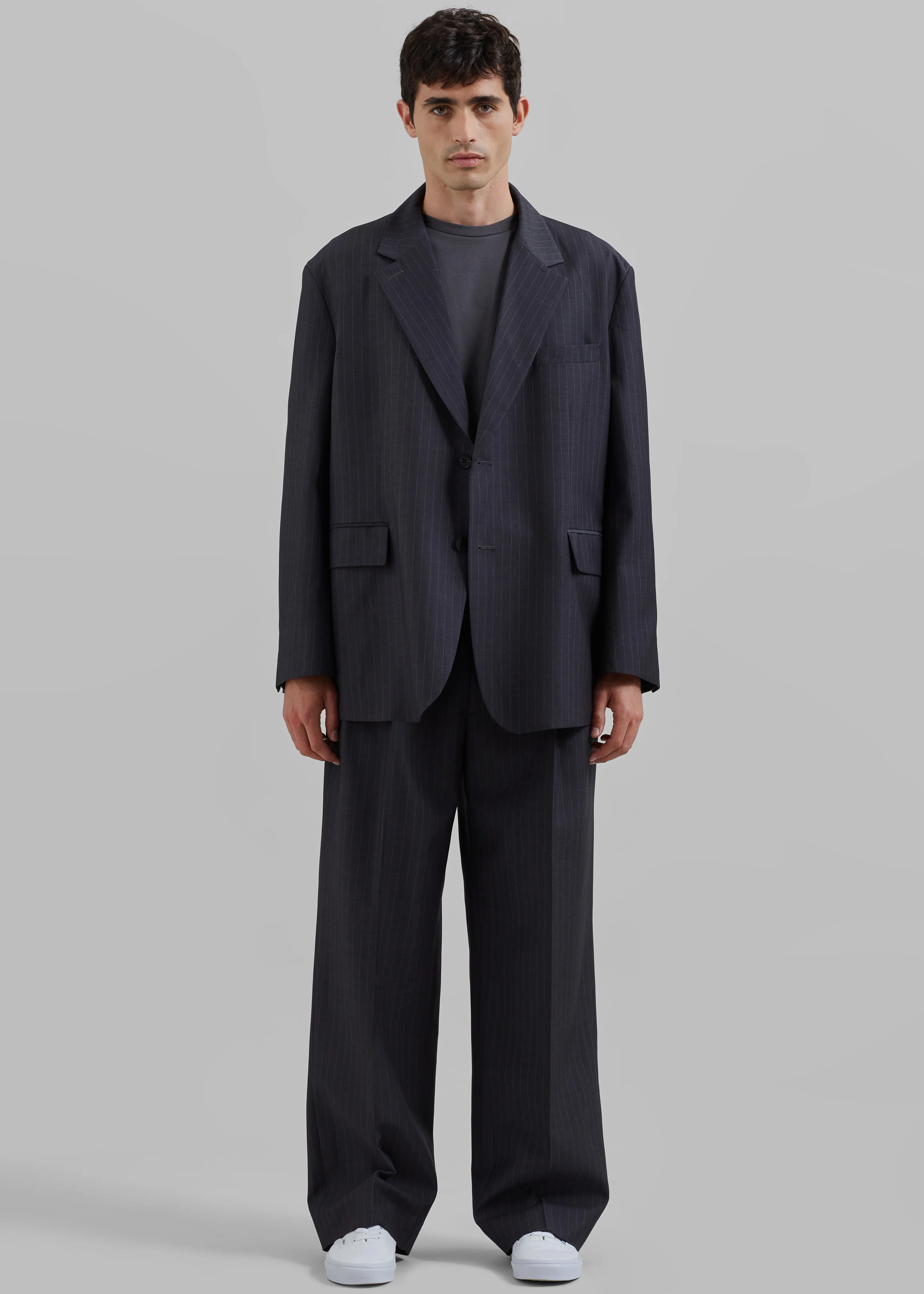 Beo Suit Pants - Charcoal/White Pinstripe - Image 7