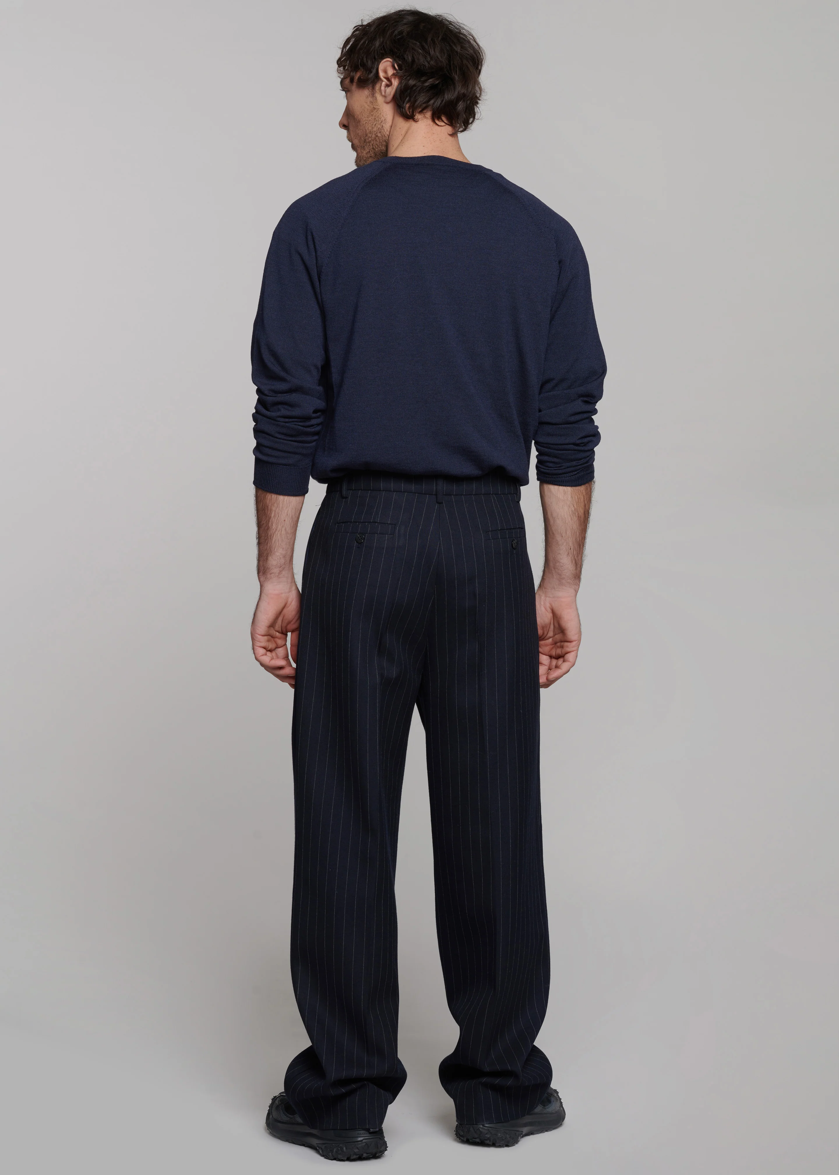 Beo Suit Pants - Navy/White Pinstripe - Image 11