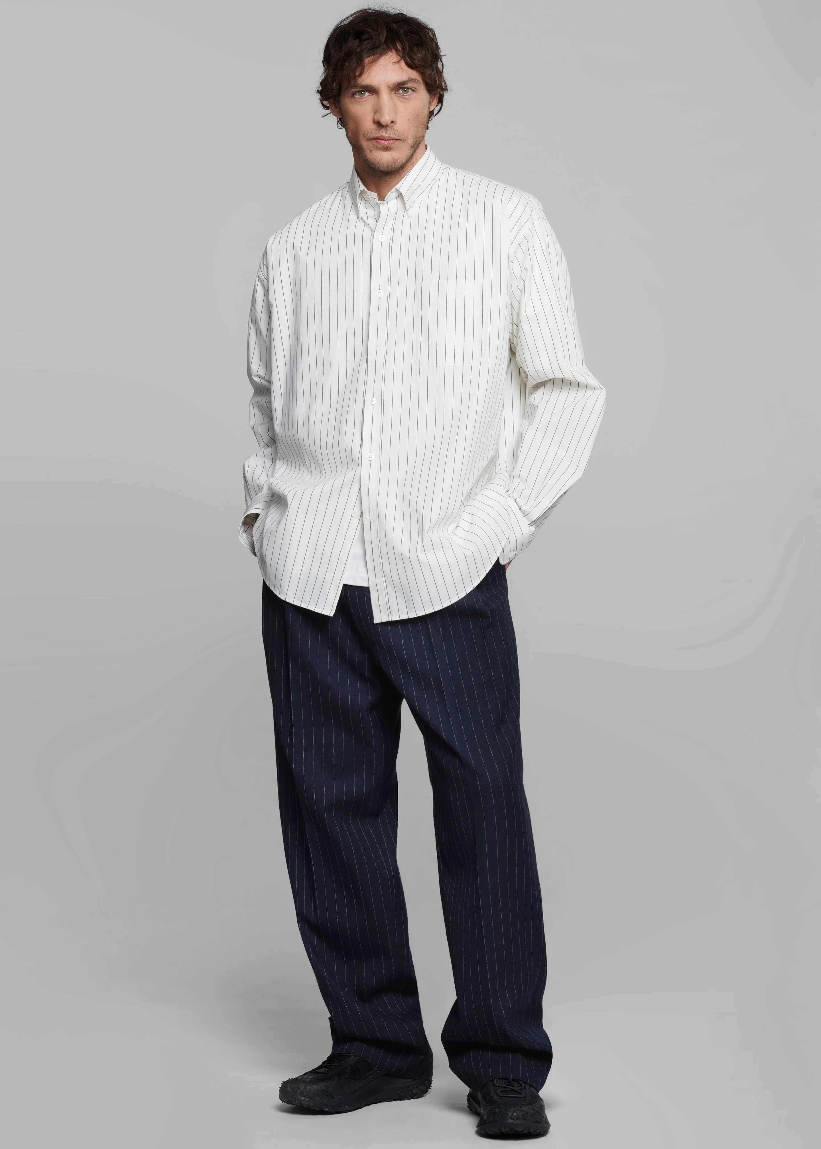 Beo Suit Pants - Navy/White Pinstripe - Image 5