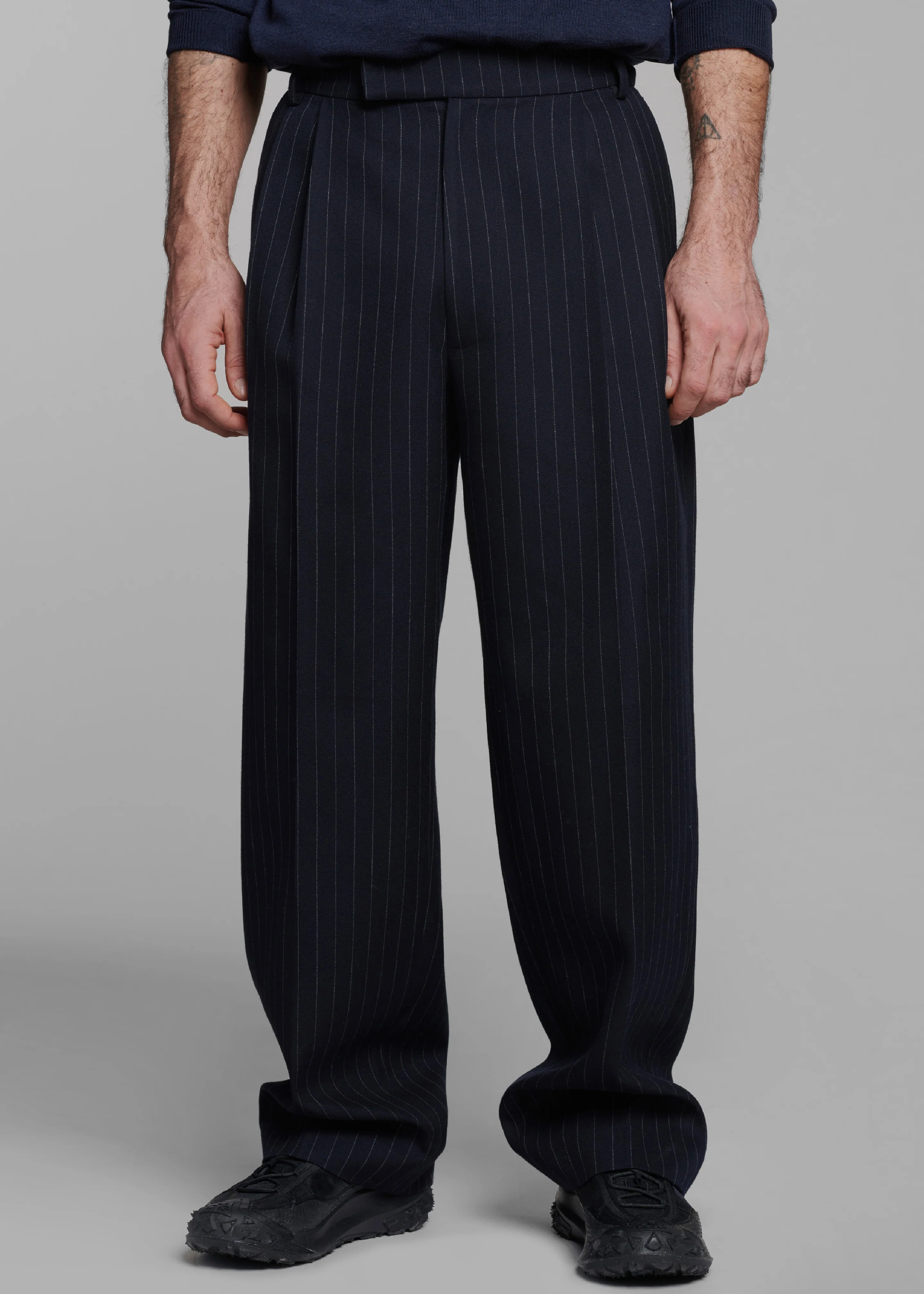 Beo Suit Pants - Navy/White Pinstripe - Image 6