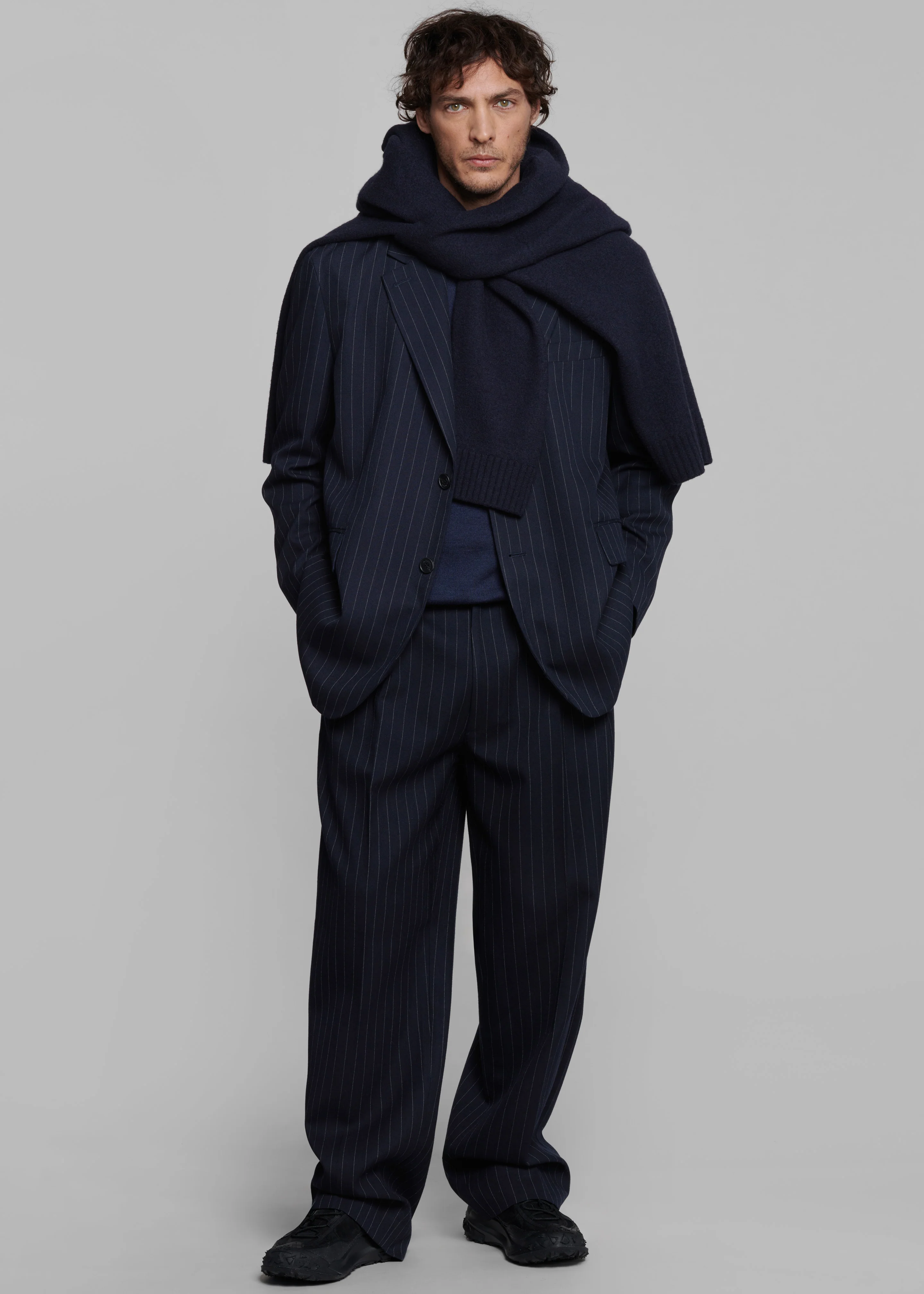 Beo Suit Pants - Navy/White Pinstripe - Image 7