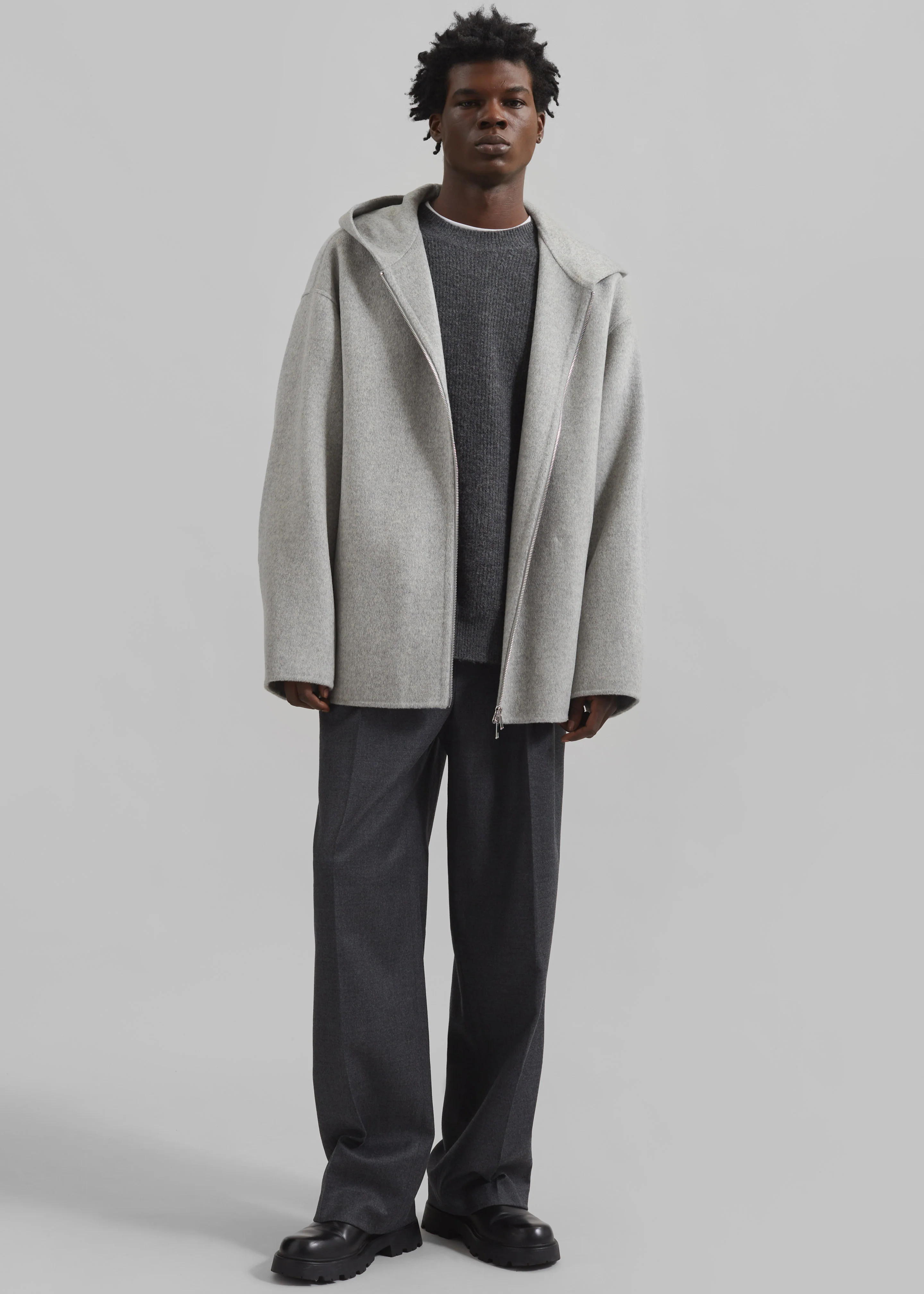 Beo Wool Flannel Suit Pants - Charcoal - Image 7